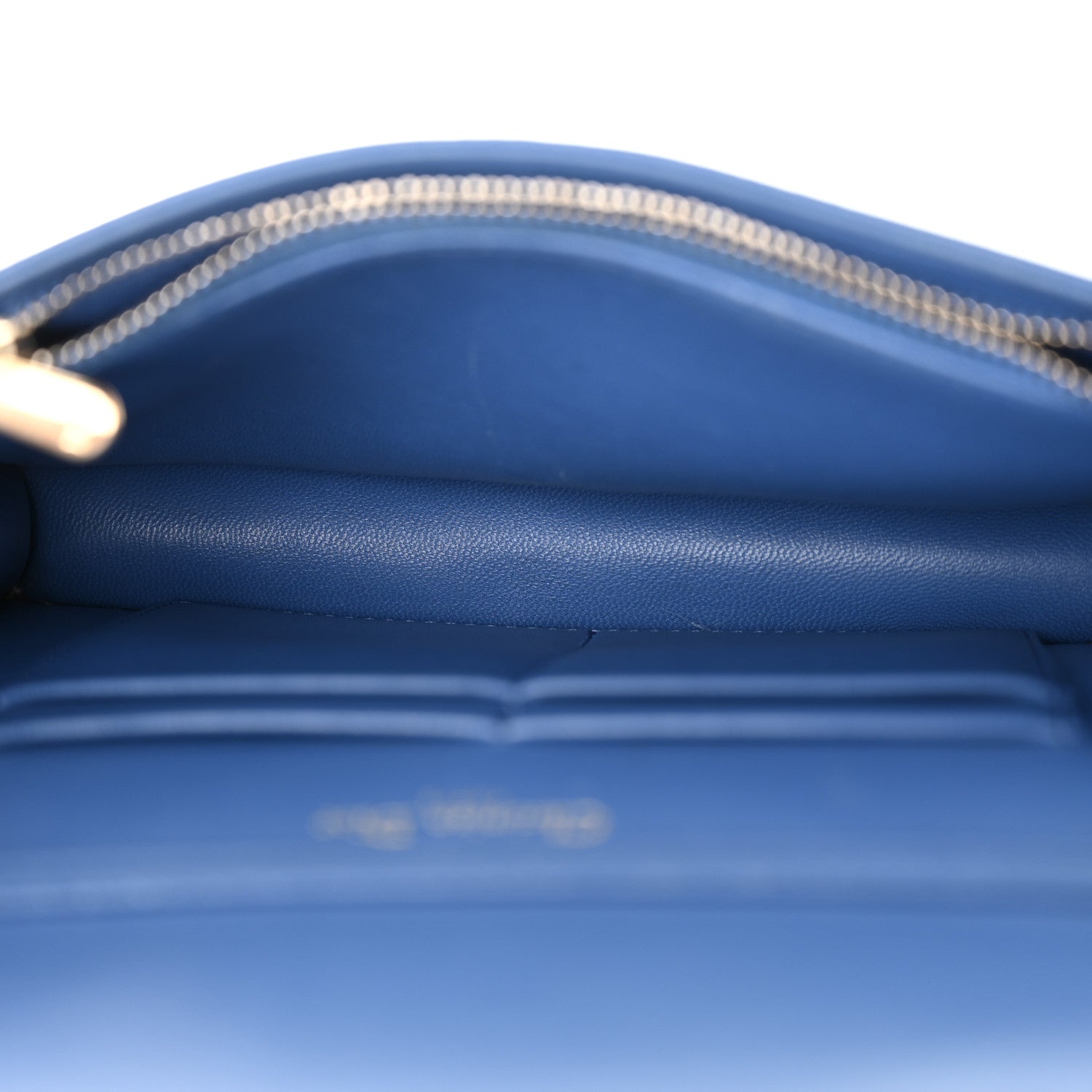 Christian Dior Grained Calfskin Diorama Wallet on Chain Pouch Blue 5 of 10