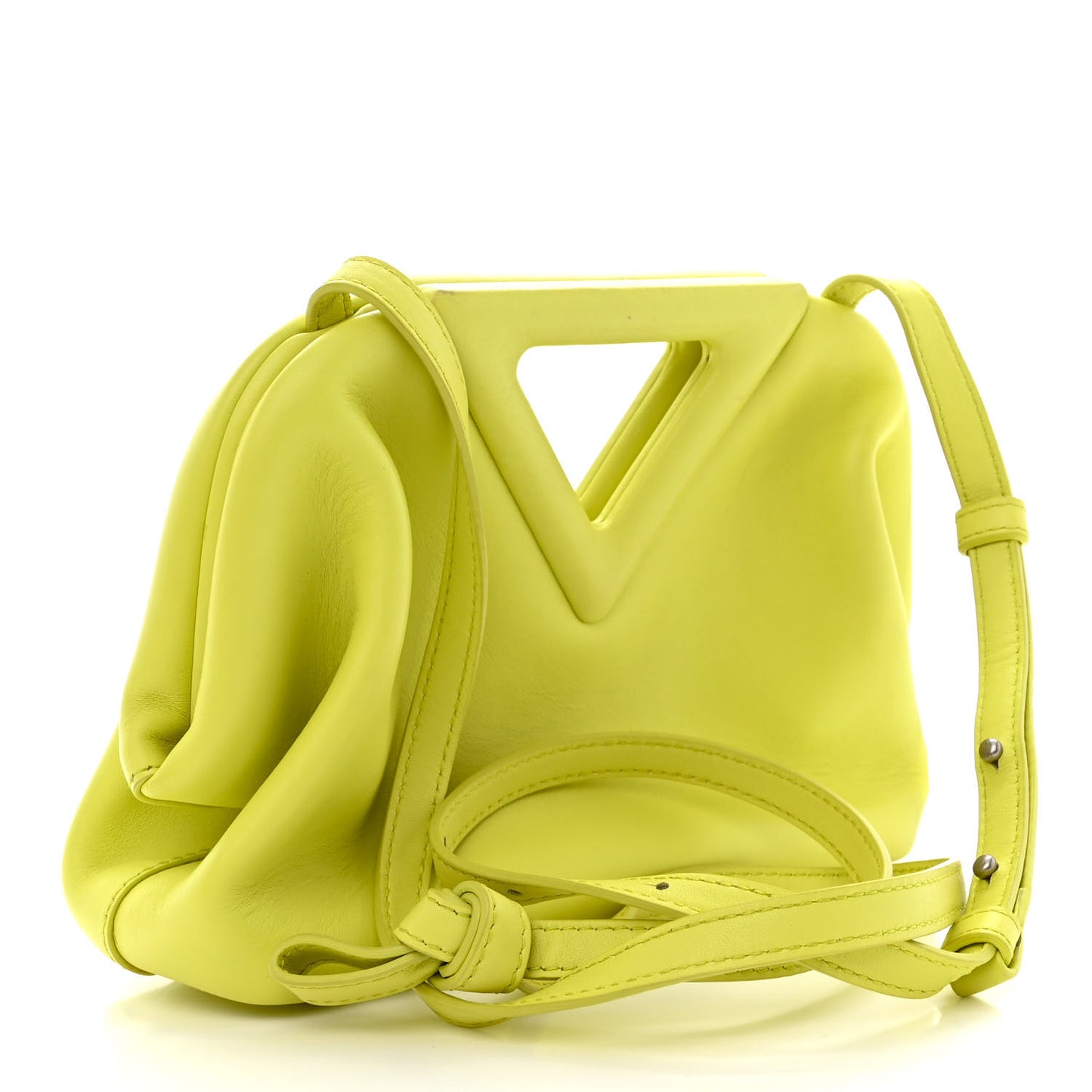 Calfskin Small The Point Triangle Bag Seagrass