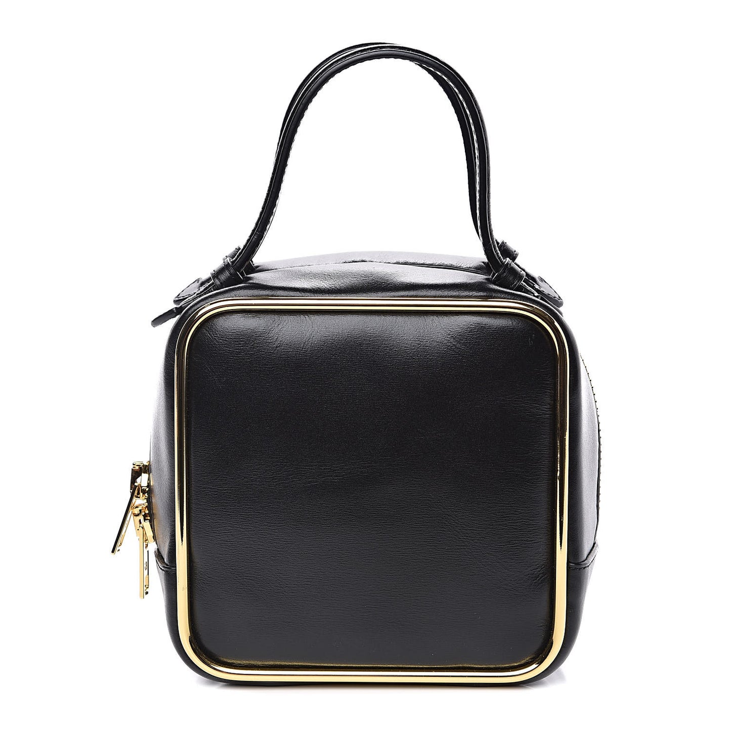 Supple Calfskin Halo Top Handle Bag Black