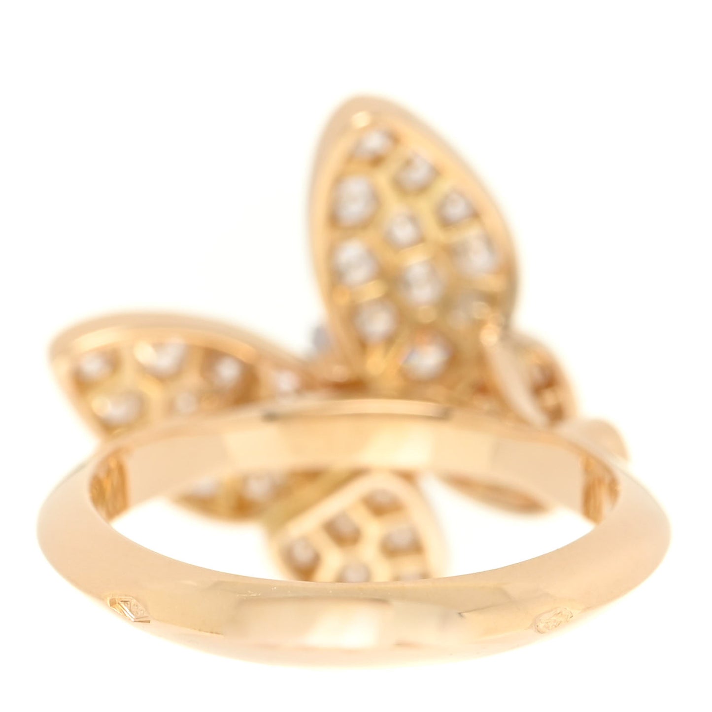 18K Yellow Gold Two Butterfly Ring 52 6