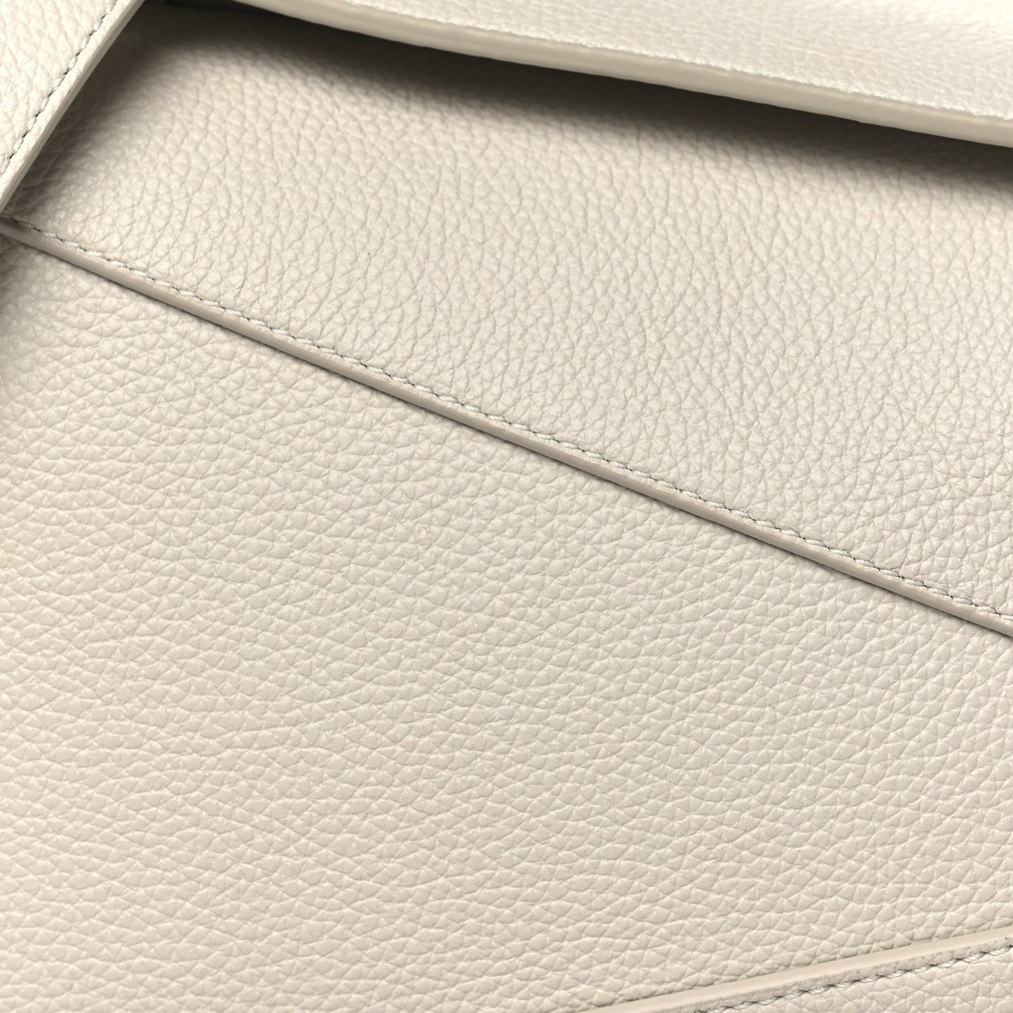 Soft Grained Small Puzzle Edge Bag Soft White