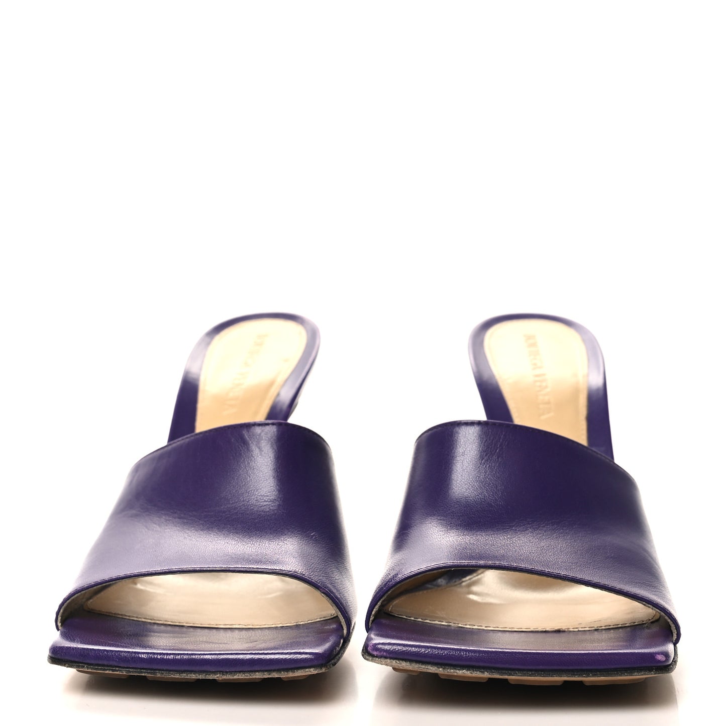 Lambskin Stretch Mule Sandals 37 Plum