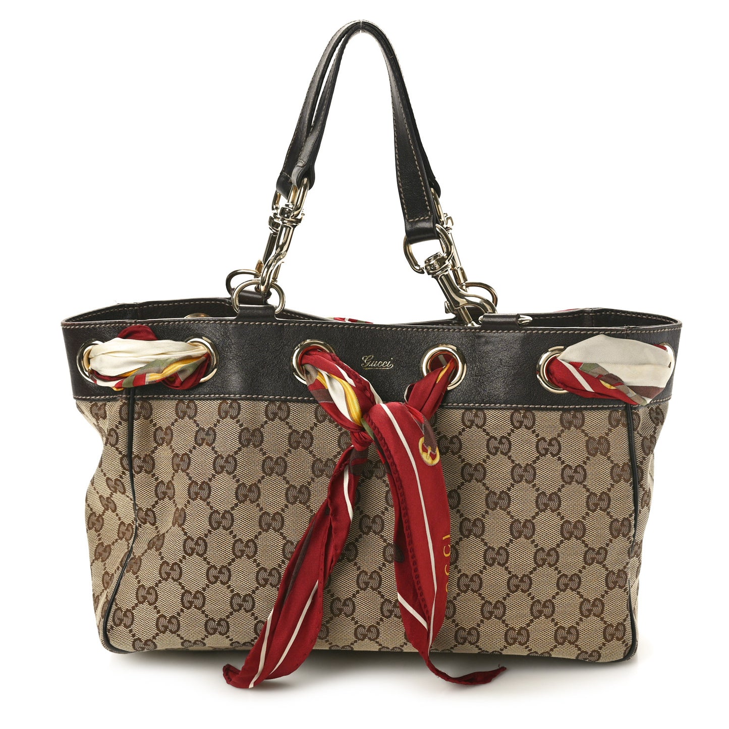 Monogram Medium Positano Tote Dark Brown