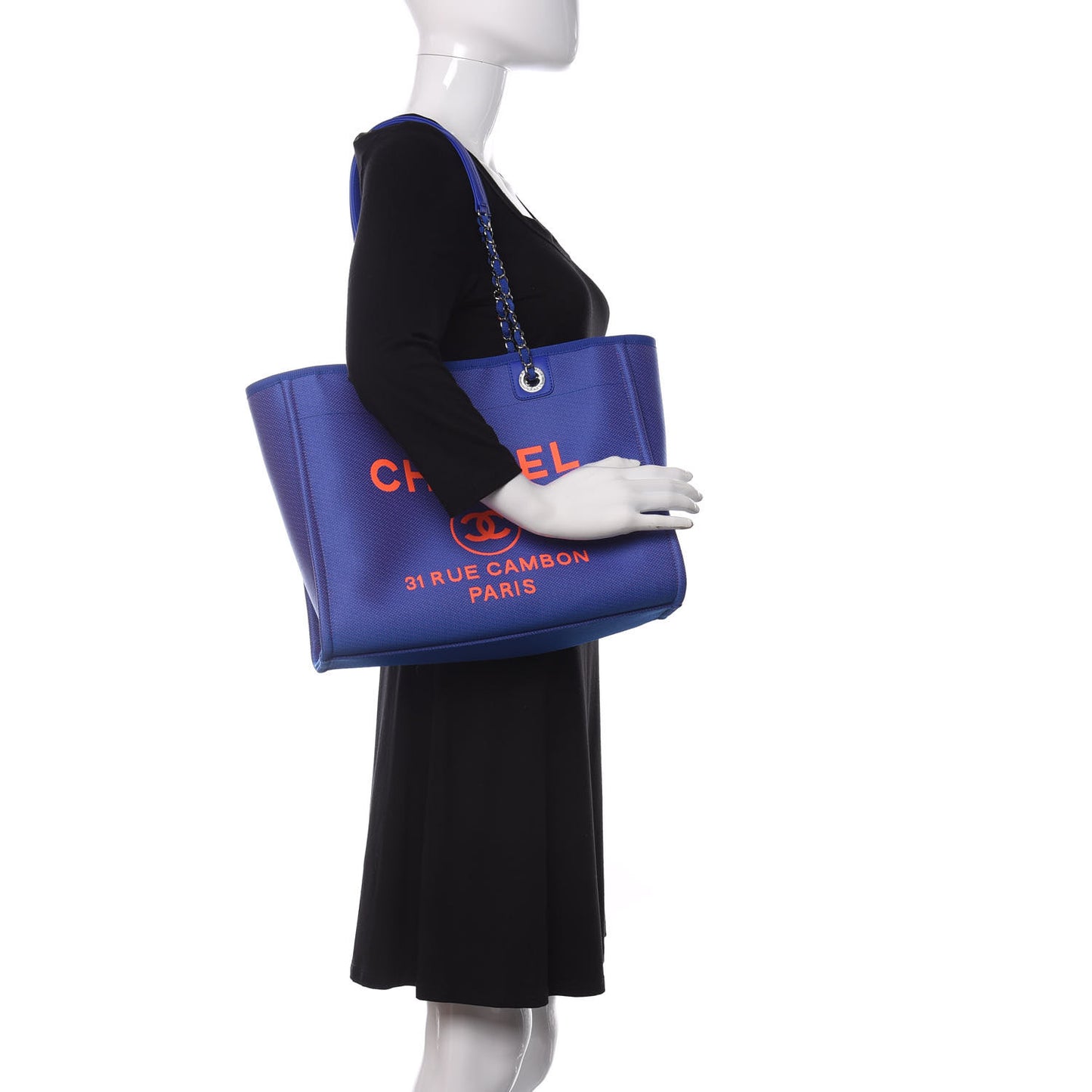Mixed Fibers Small Deauville Tote Blue Orange