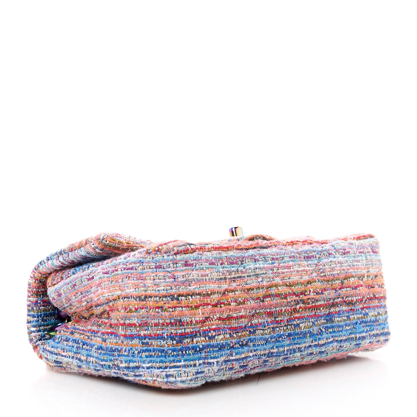 Tweed Quilted Mini Rectangular Flap Blue Pink Orange