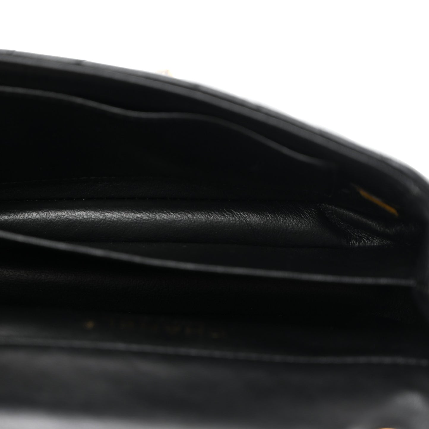 Lambskin Chevron Quilted Extra Mini Rectangular Flap Black