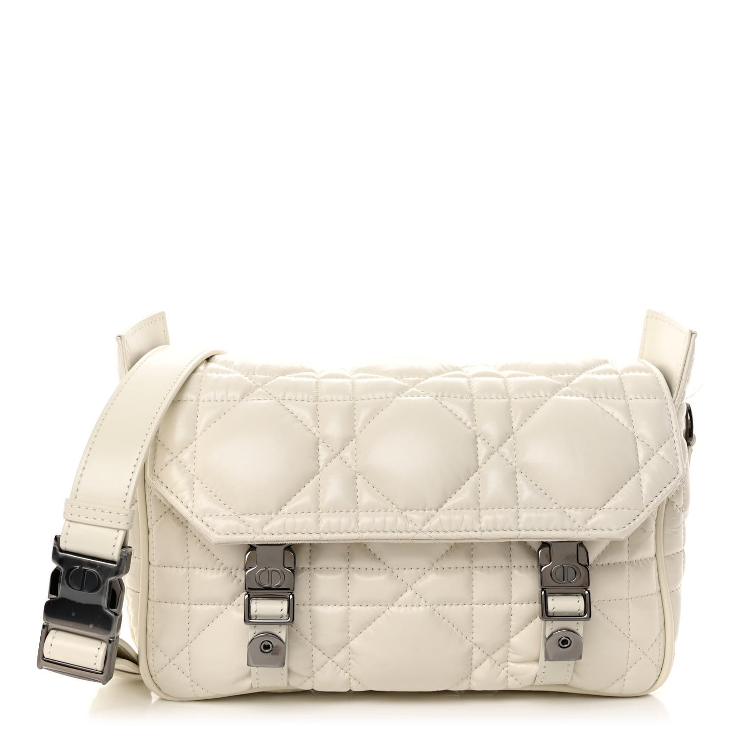 Calfskin Macrocannage Small Diorcamp Messenger Latte