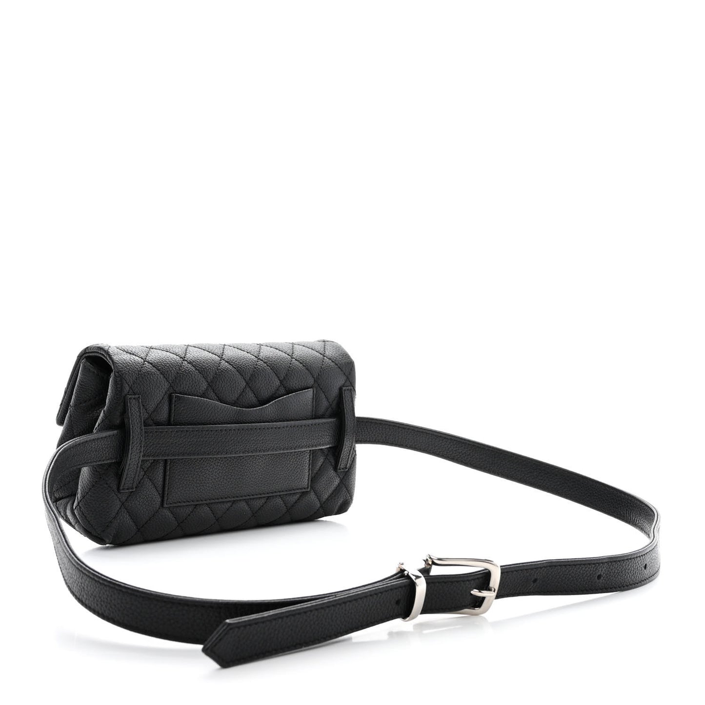 Grained Calfskin Quilted 2.55 Reissue Flap Belt Bag Clutch Black