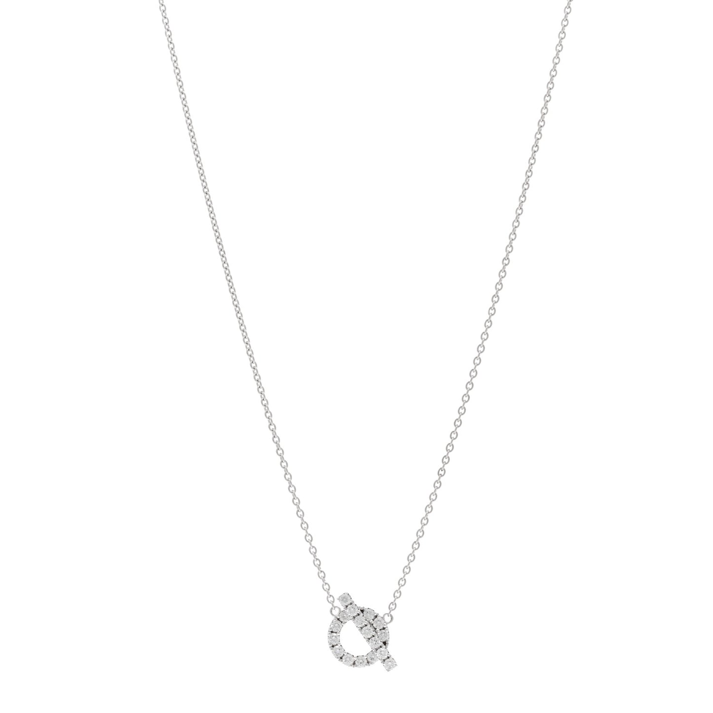 18K White Gold Diamond Finesse Pendant Necklace