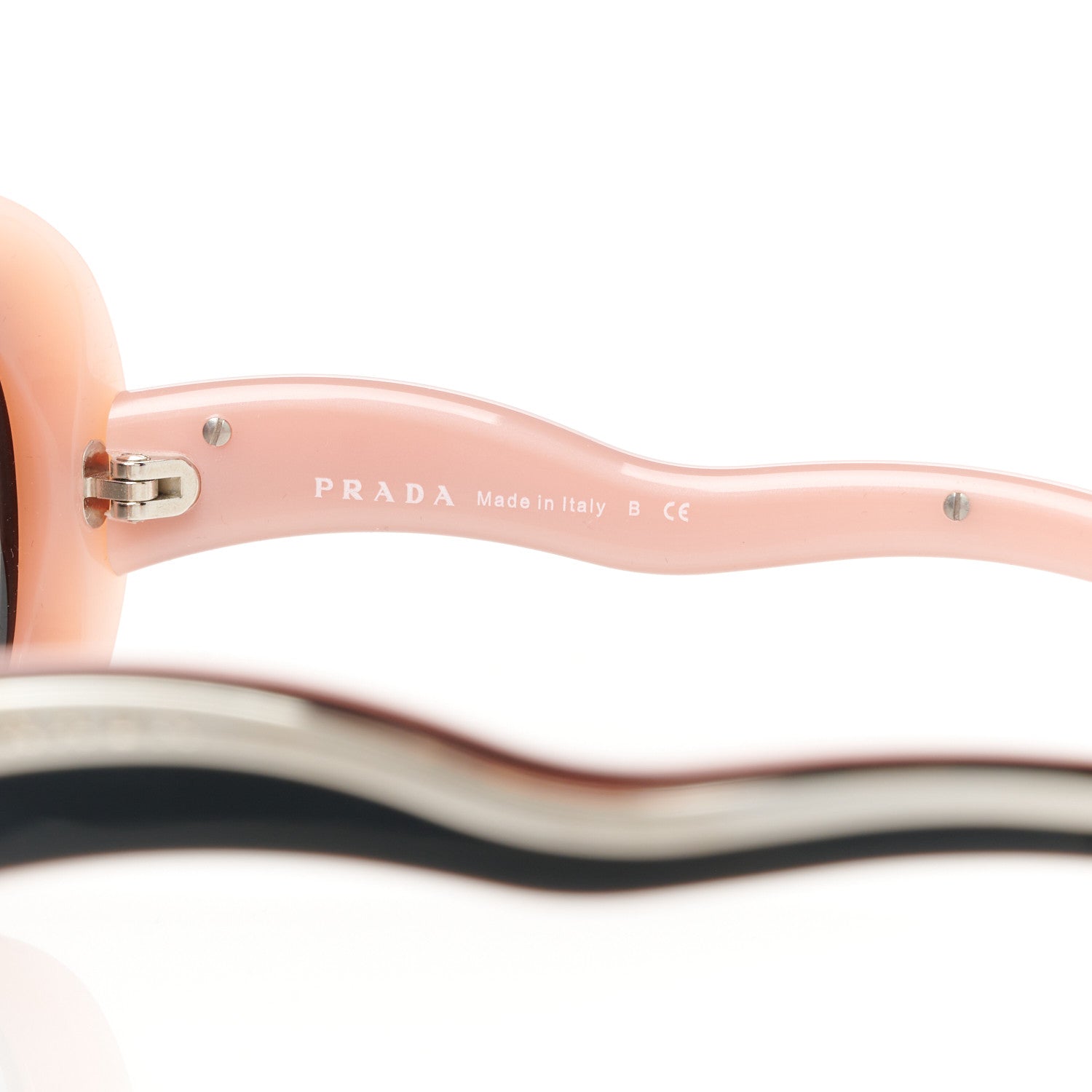 Prada Acetate Round Sunglasses SPR08L Black Pink 6 of 8