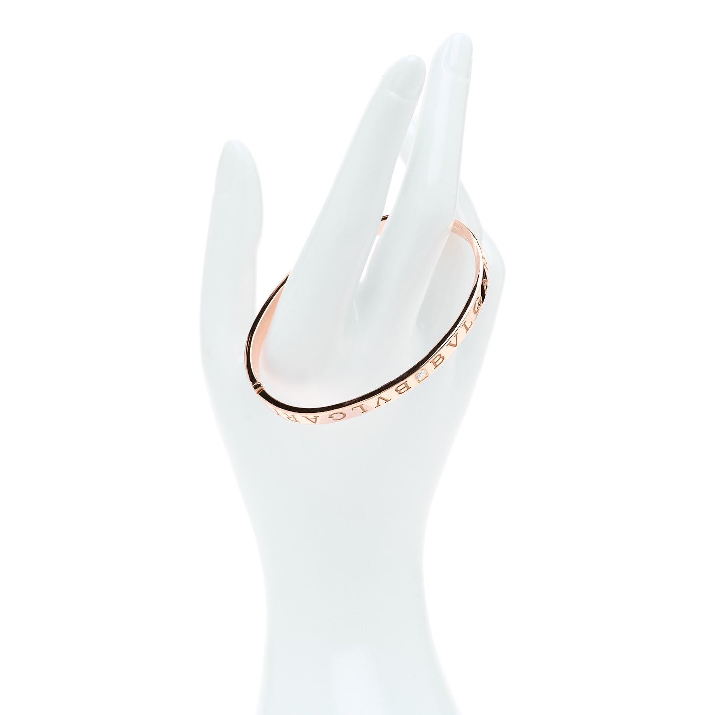 18K Rose Gold Diamond B.Zero1 Essential Bangle Bracelet L