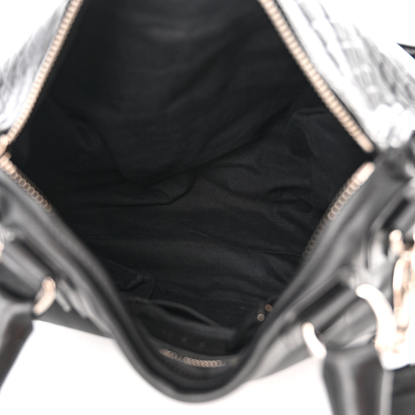 Calfskin Crocodile Embossed Medium Pandora Black
