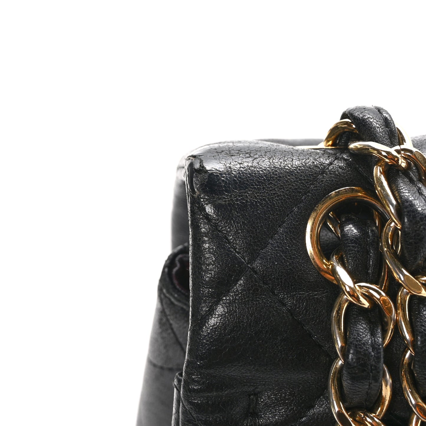 Lambskin Quilted Jumbo Double Flap Black