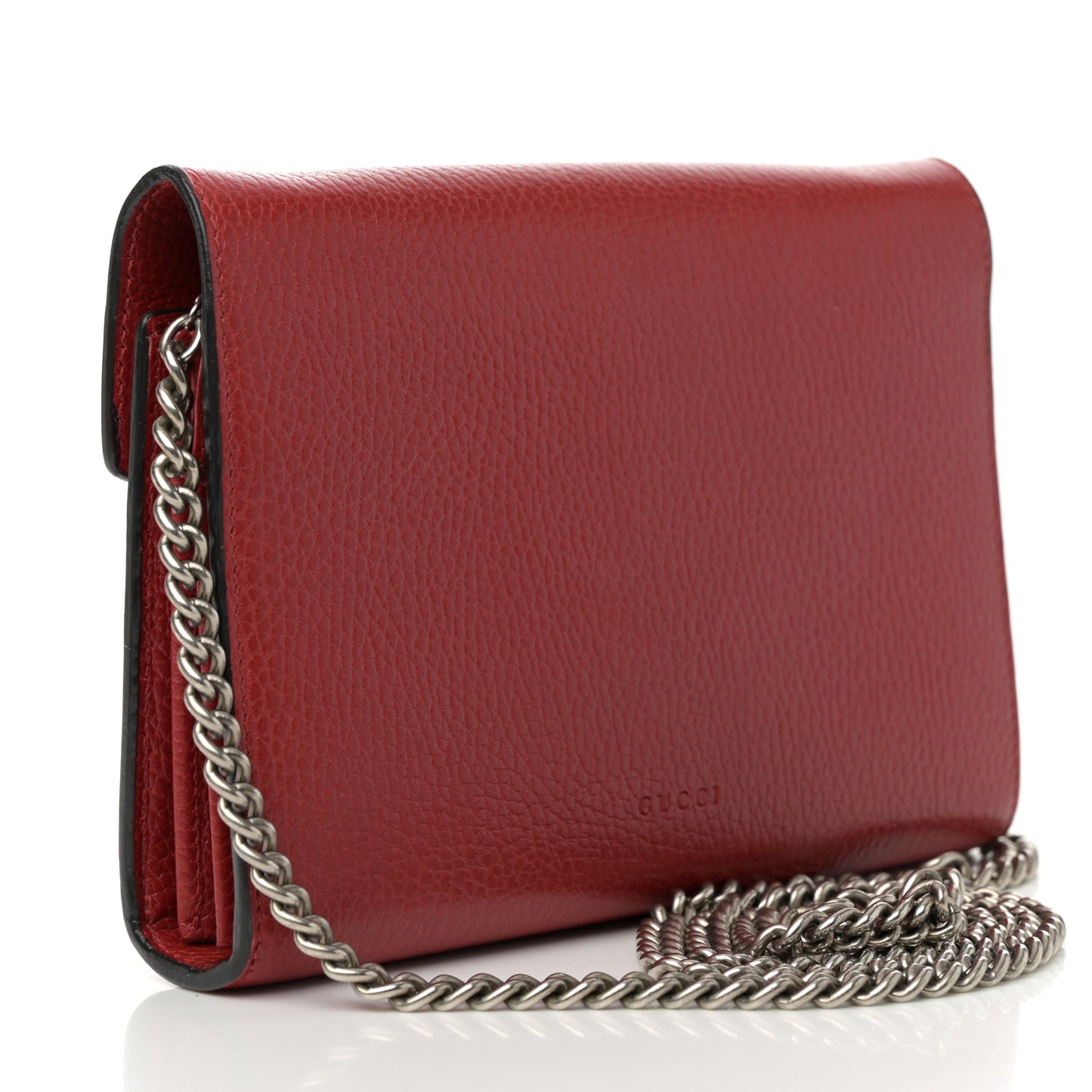 Calfskin Mini Dionysus Chain Wallet Hibiscus Red