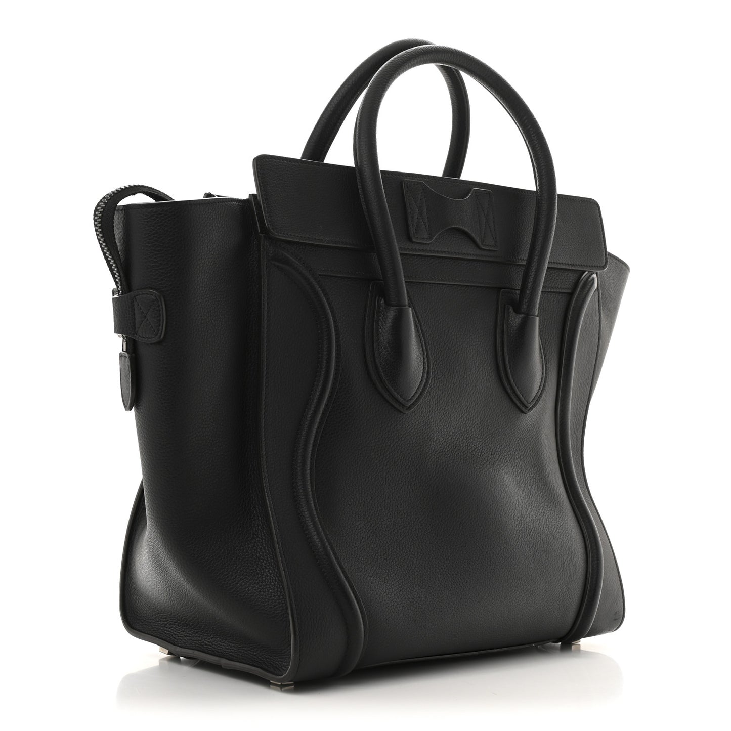 Drummed Calfskin Mini Luggage Black