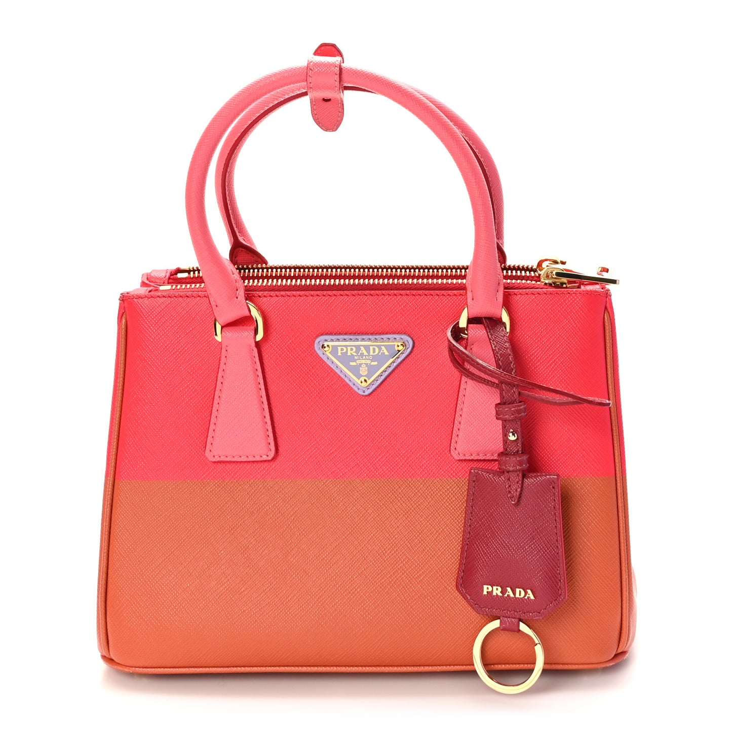 X ALEX DA CORTE Saffiano Special Edition Small Galleria Double Zip Tote Rame Fragola