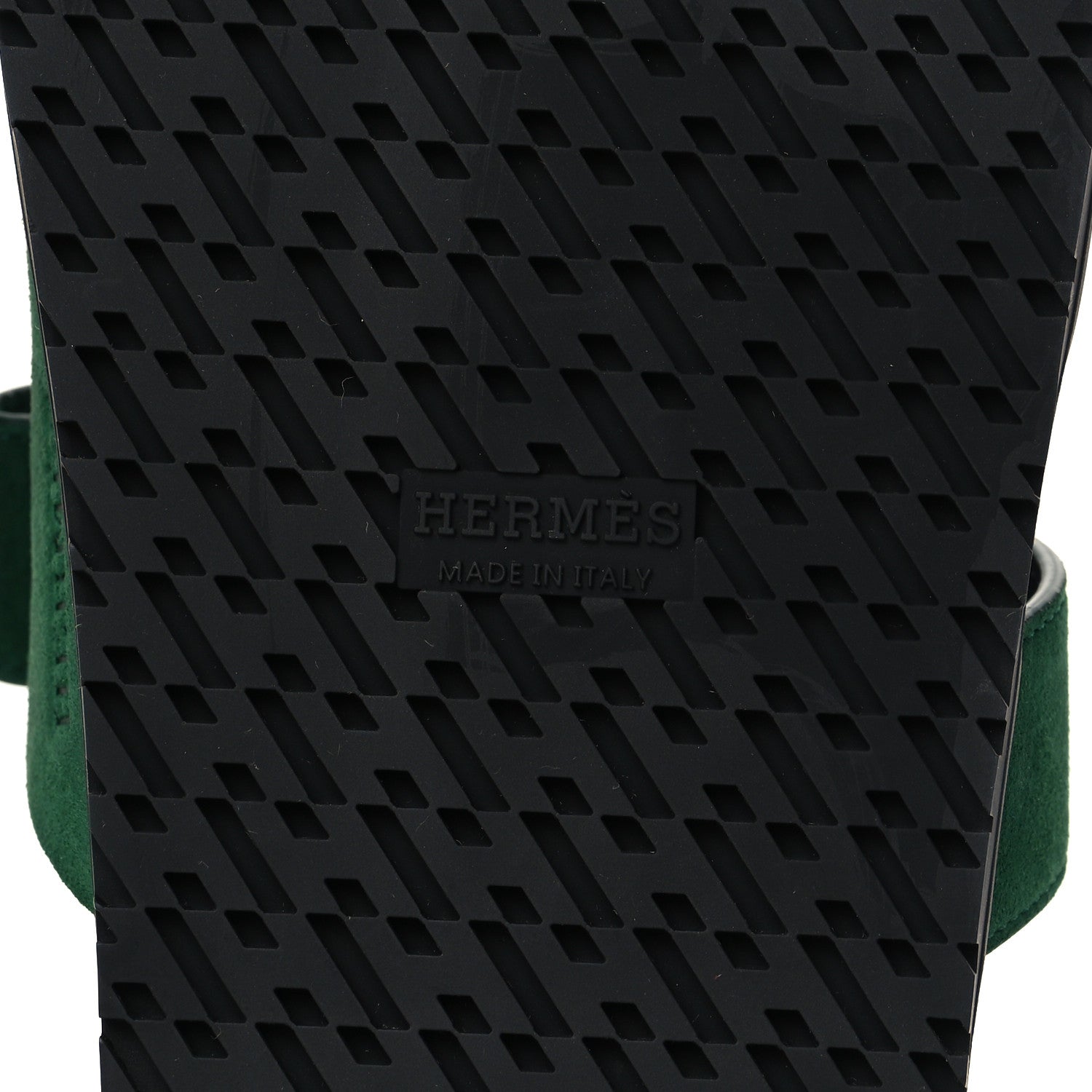 Hermes Suede Goatskin Womens Chypre Sandals 38 Vert Electrique 6 of 9