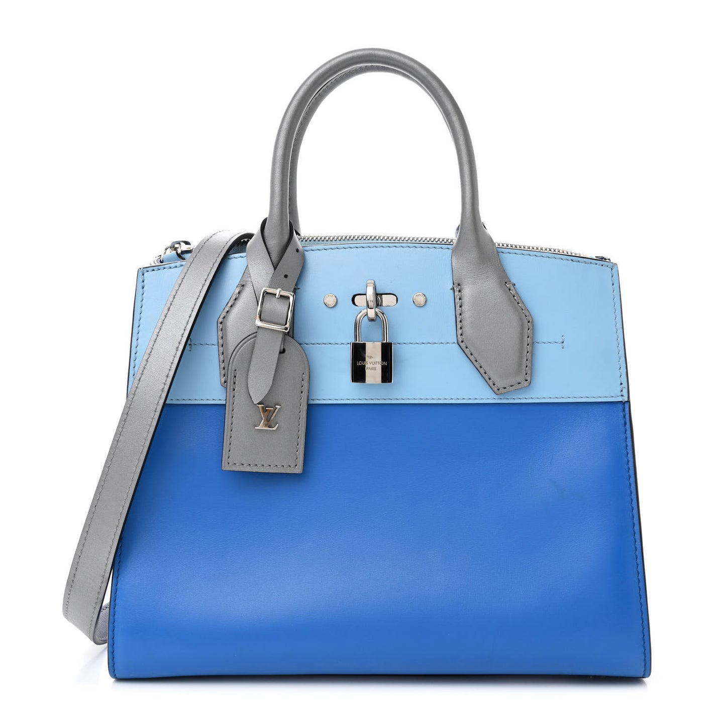 Calfskin City Steamer PM Silver Blue
