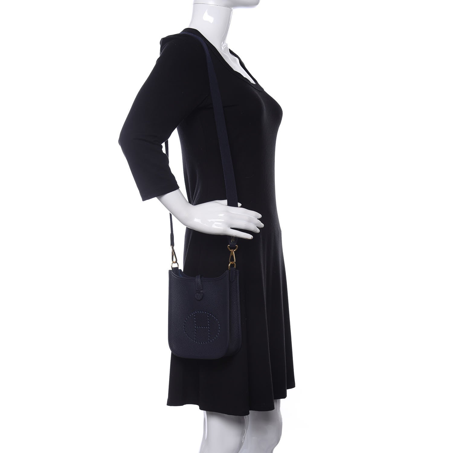 Hermes Taurillon Clemence Evelyne TPM Bleu Nuit 2 of 11