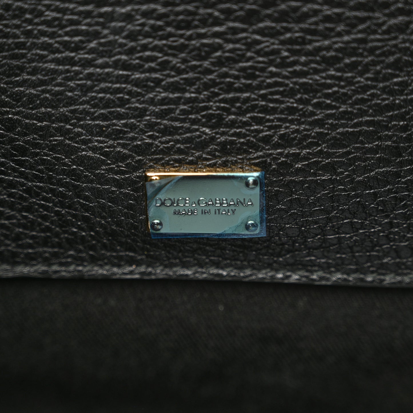 Drummed Calfskin Rosaria Shoulder Bag Black