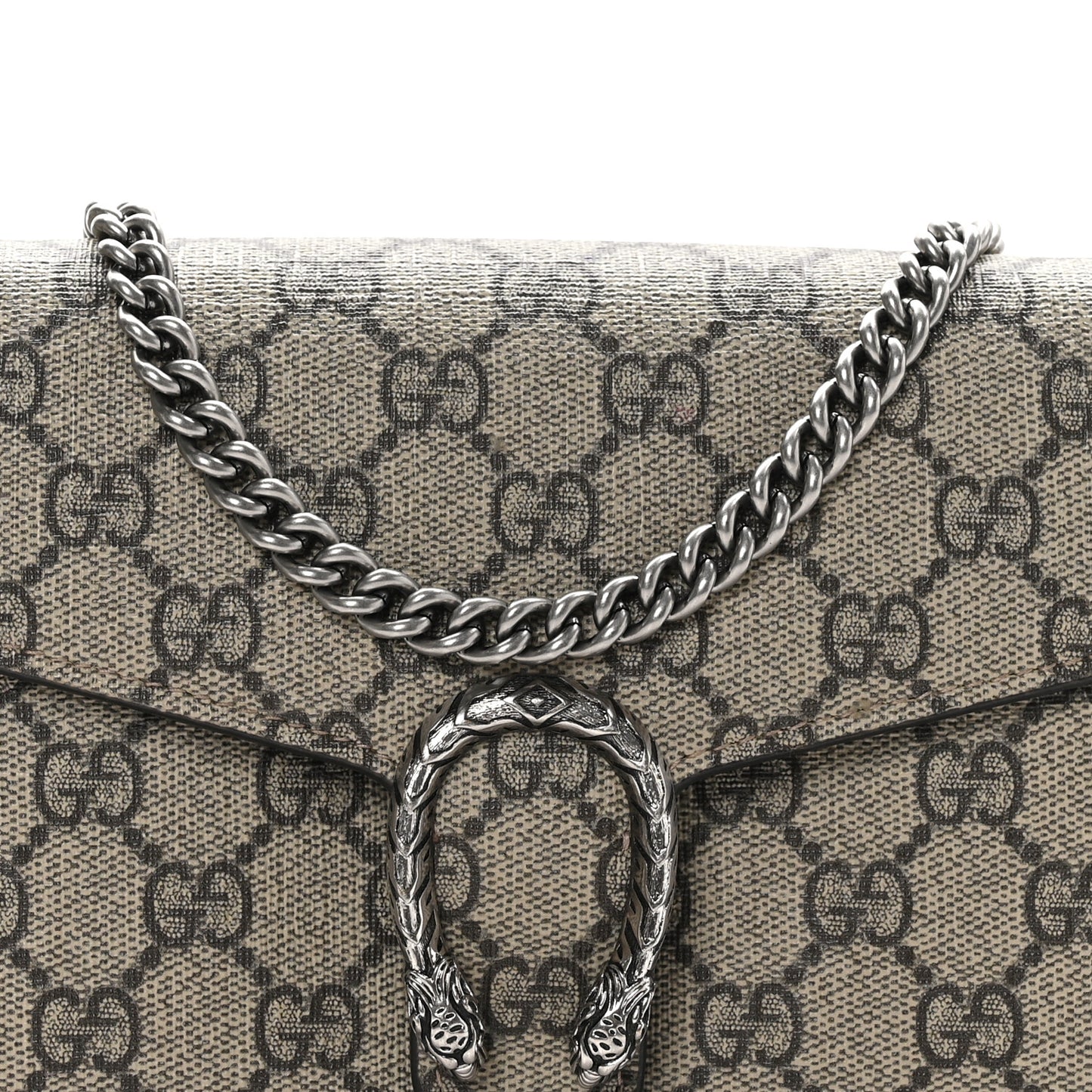 GG Supreme Monogram Mini Dionysus Chain Wallet Beige Taupe