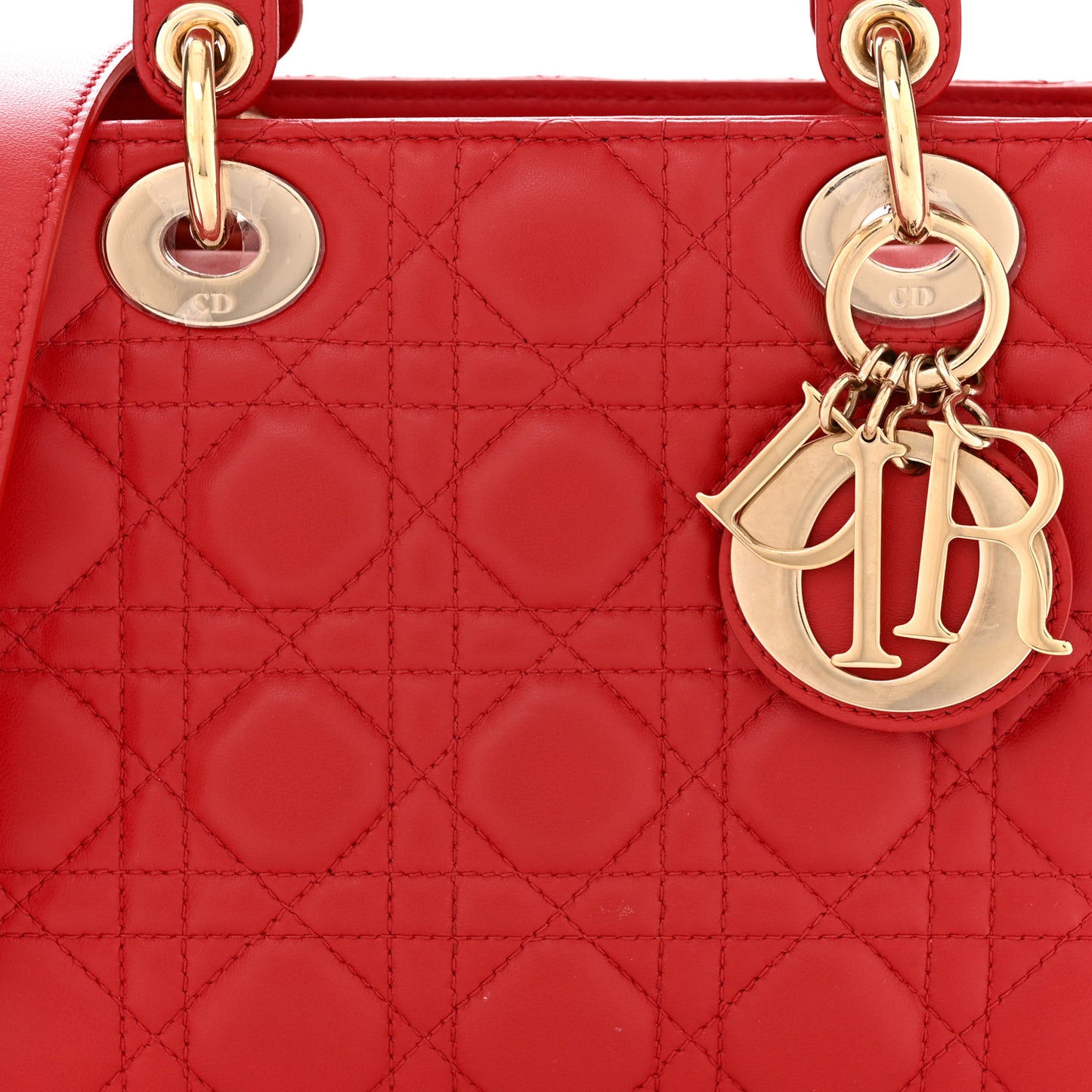 Lambskin Cannage Small My ABCDior Lady Dior Red