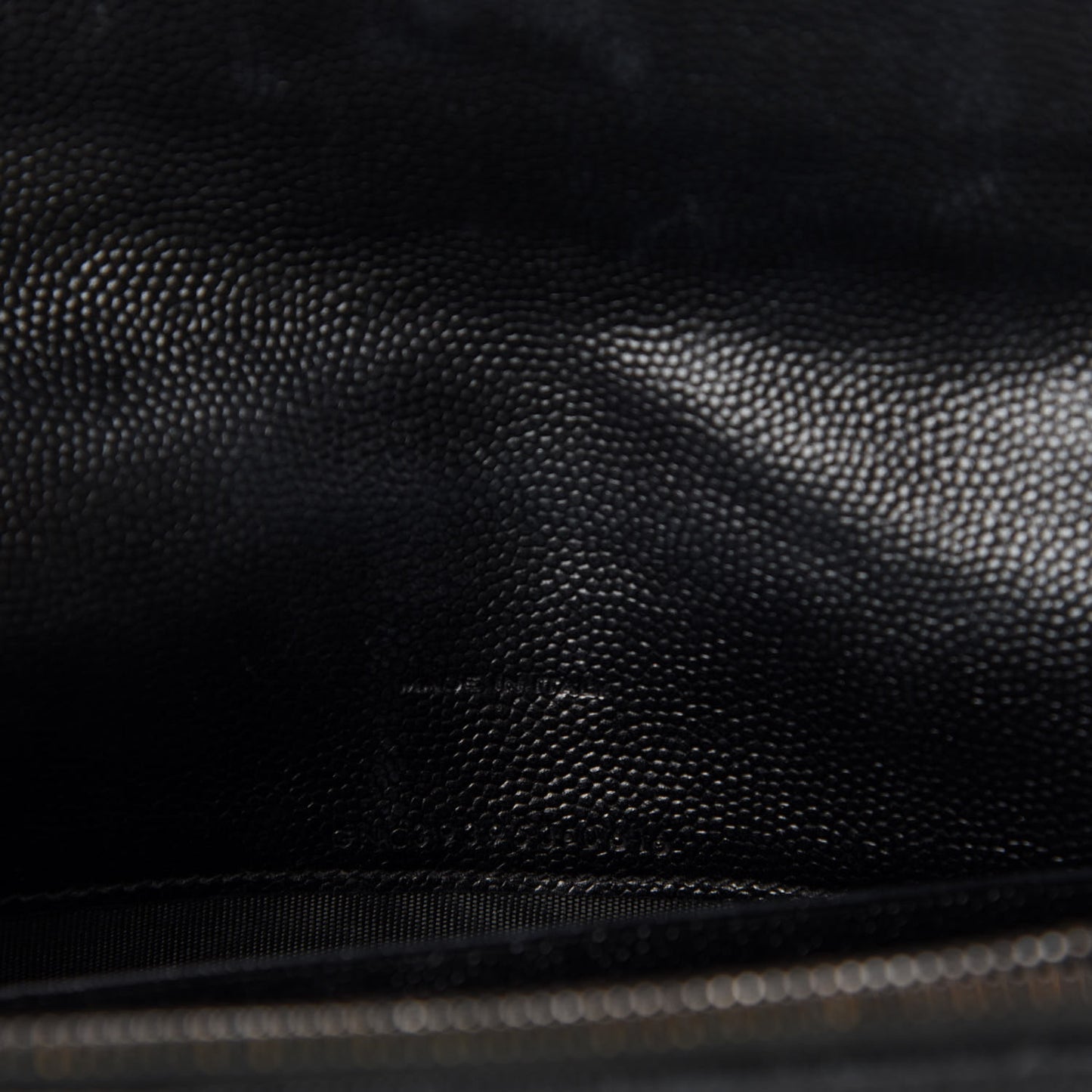 Grain De Poudre Matelasse Chevron Monogram Envelope Chain Wallet Black