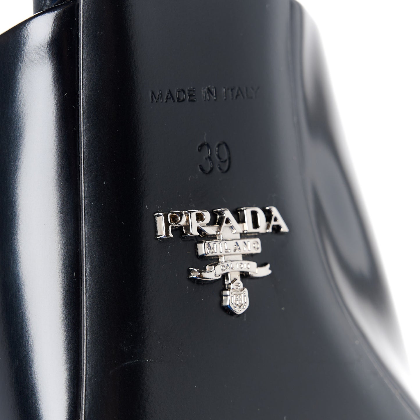 Spazzolato Metal Triangle Logo 75mm Slide Sandals 39 Black