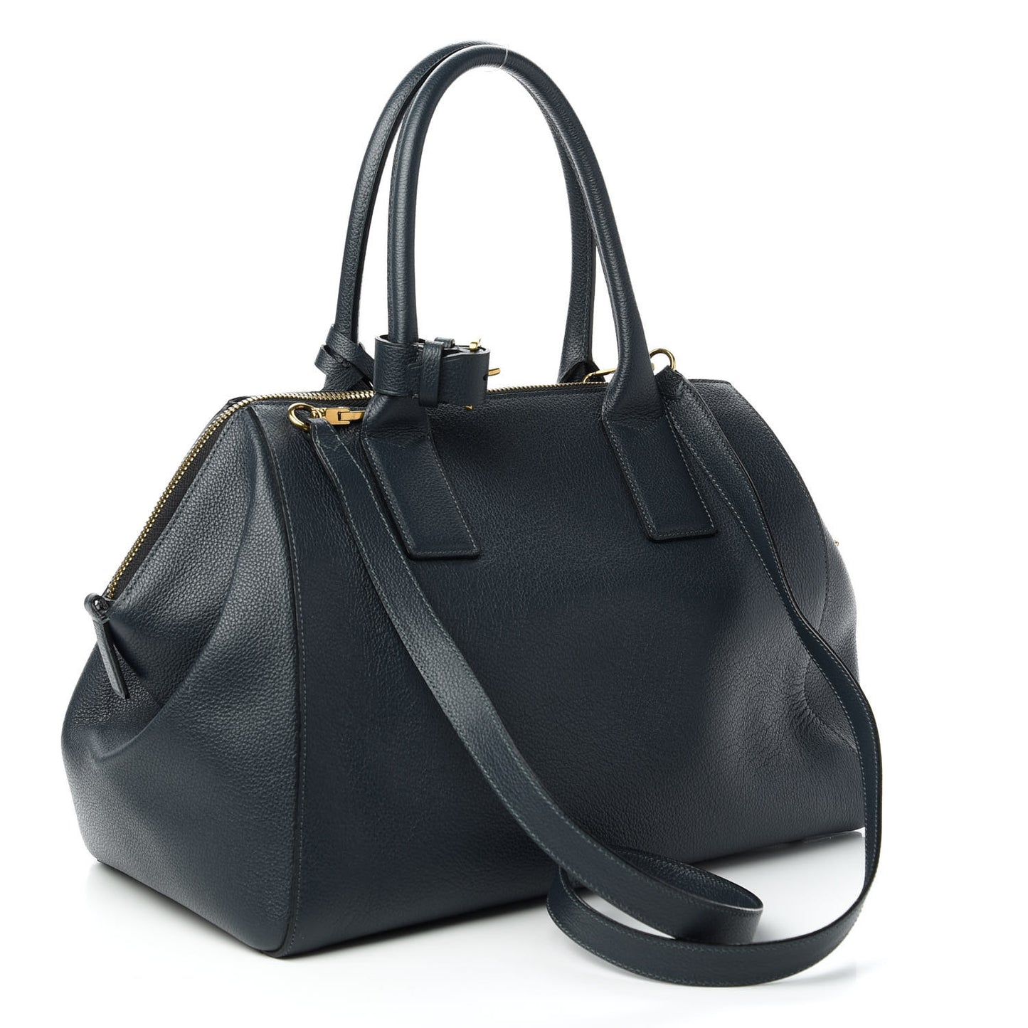 Textured Calfskin Medium Incognito Satchel Navy
