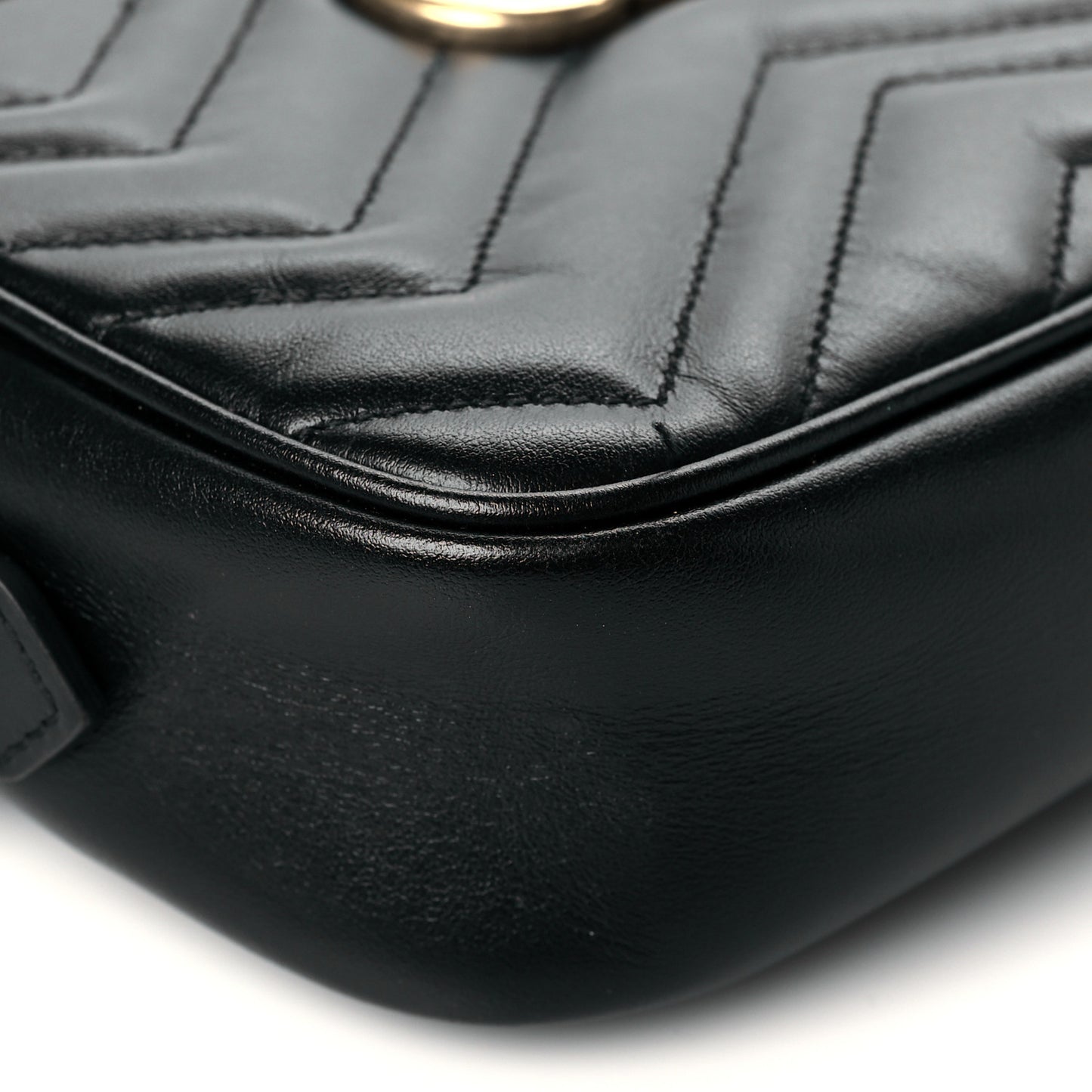 Calfskin Matelasse Mini GG Marmont Chain Shoulder Bag Black