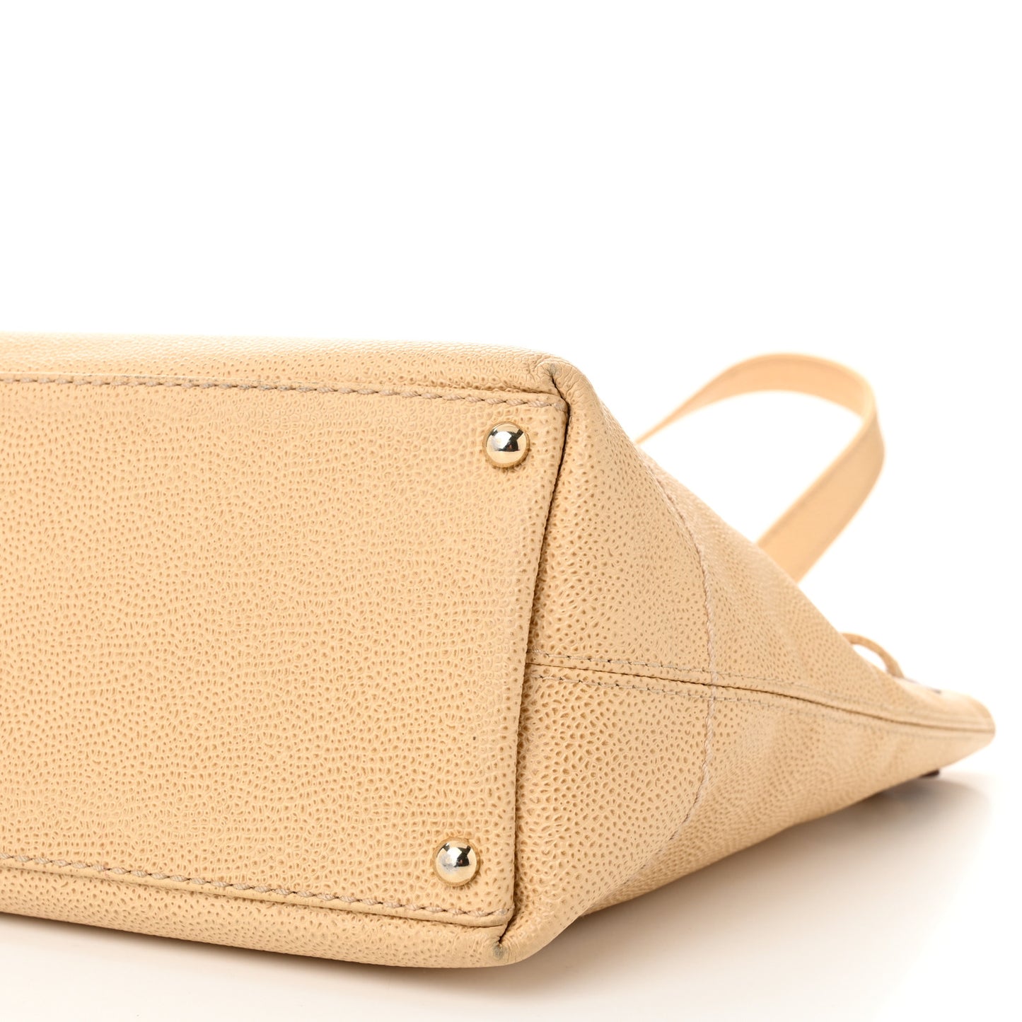 Caviar Wood CC Drawstring Bucket Bag Beige