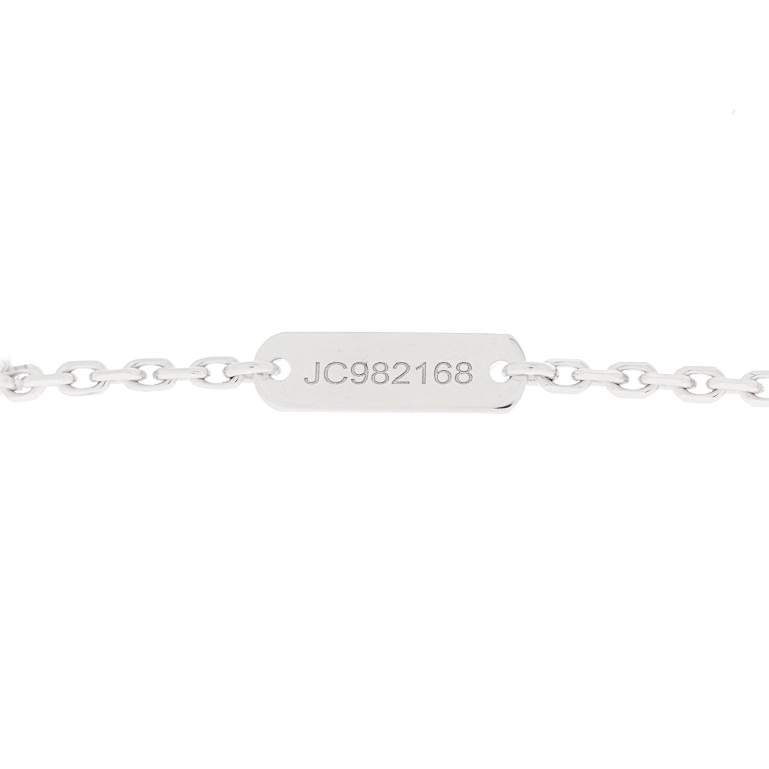 Van Cleef & Arpels 18K White Gold Diamond Celadon Green Sevres Porcelain Vintage Alhambra Pendant Necklace 4 of 4