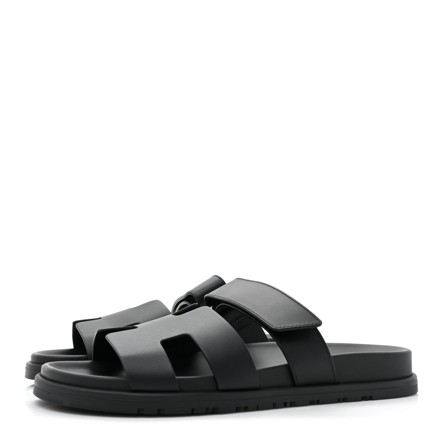 Hermes Calfskin Womens Chypre Sandals 39 Black 3 of 9