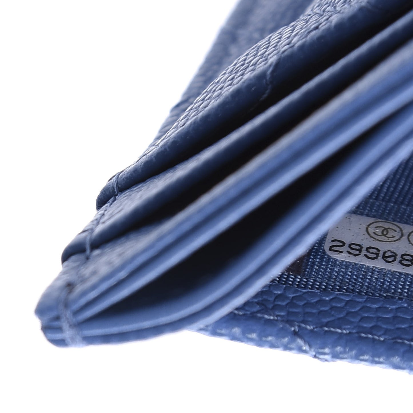 Caviar Quilted Card Holder Blue