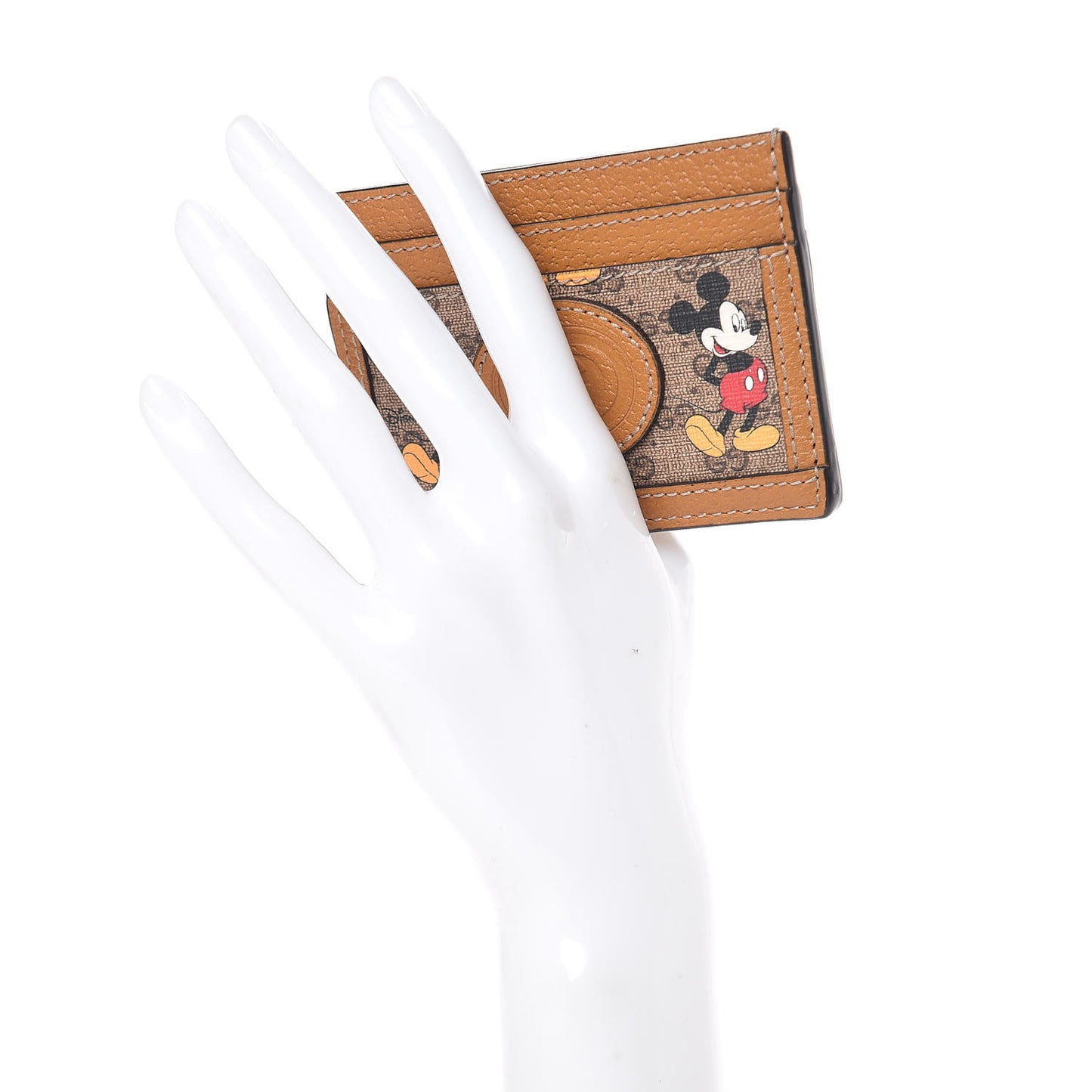 X DISNEY Mini Vintage GG Supreme Monogram Mickey Mouse Card Holder Beige Vintage Sun Oil