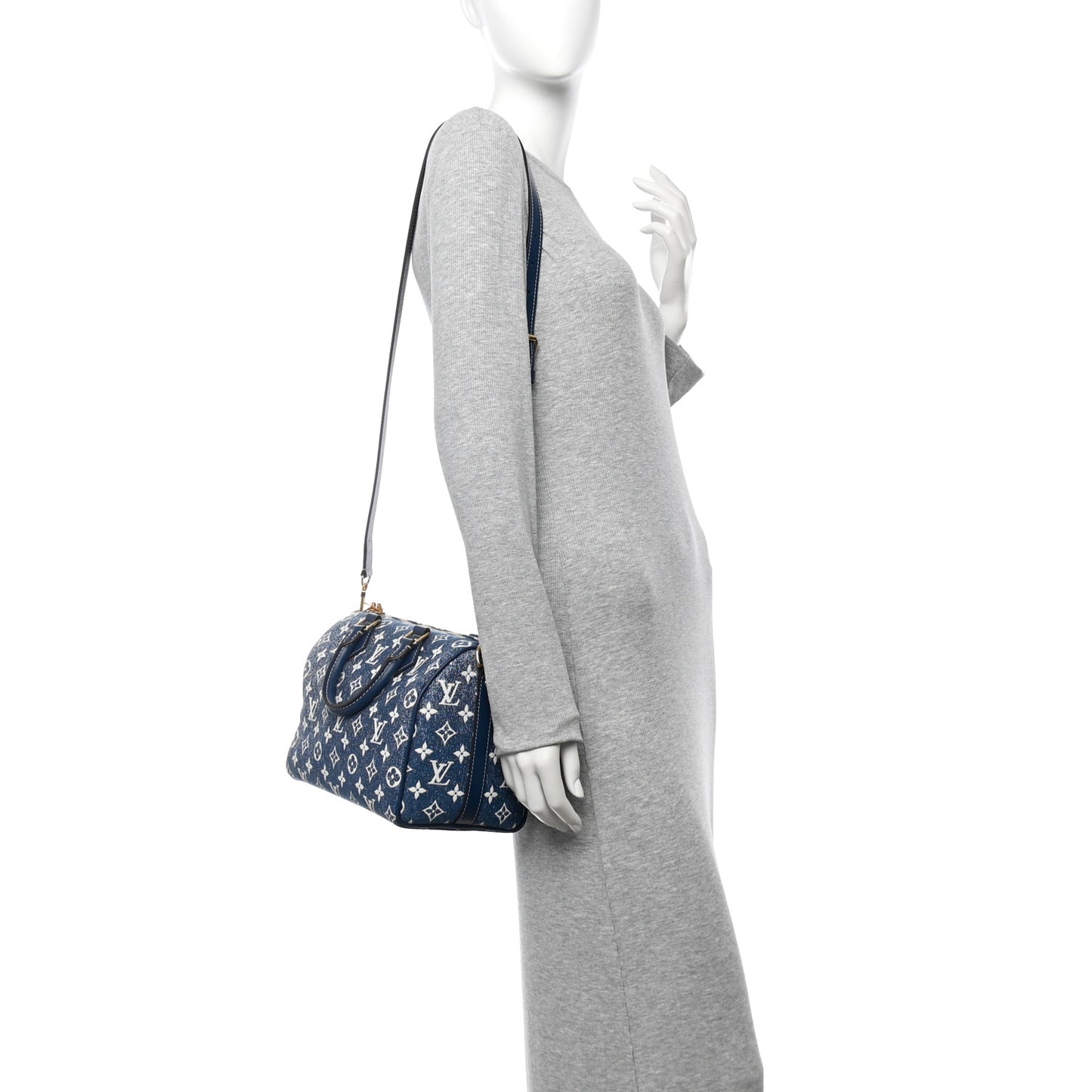 Monogram Jacquard Denim Speedy Bandouliere 25 Bleu