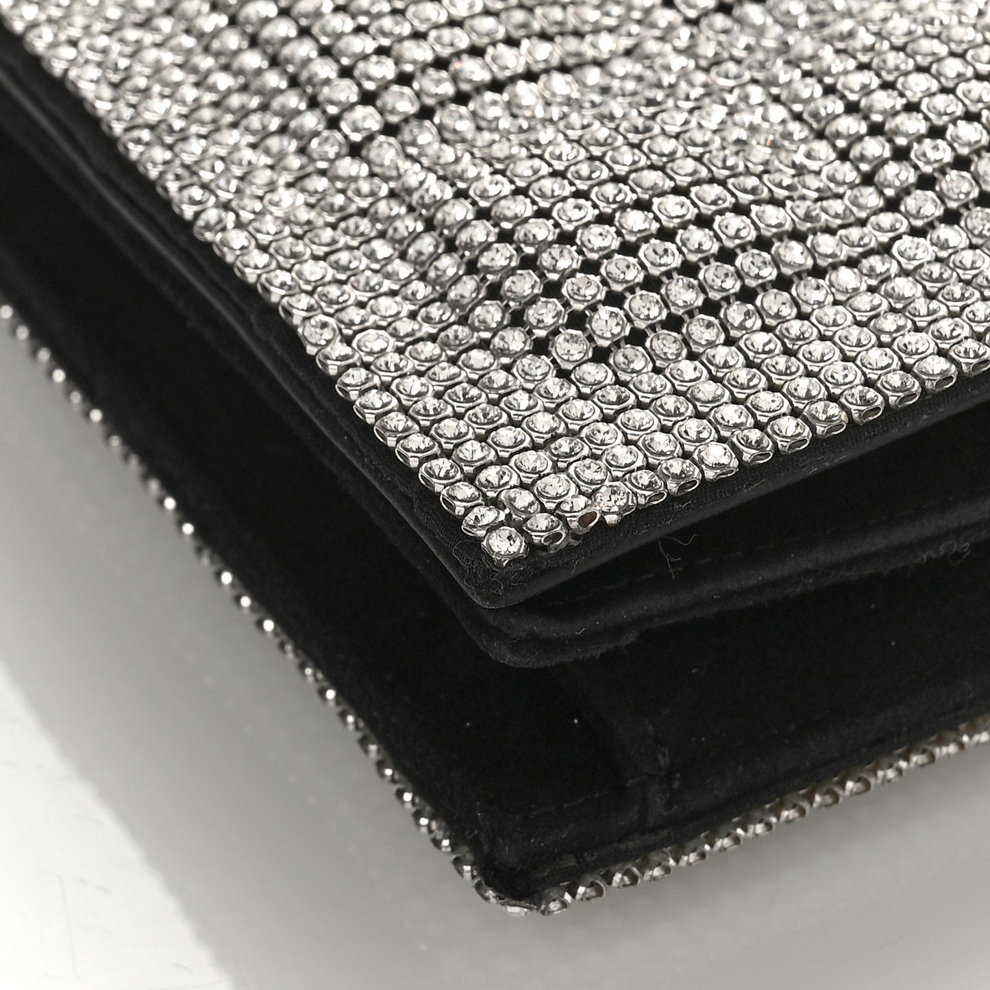 Crystal Quilted Clutch Silver