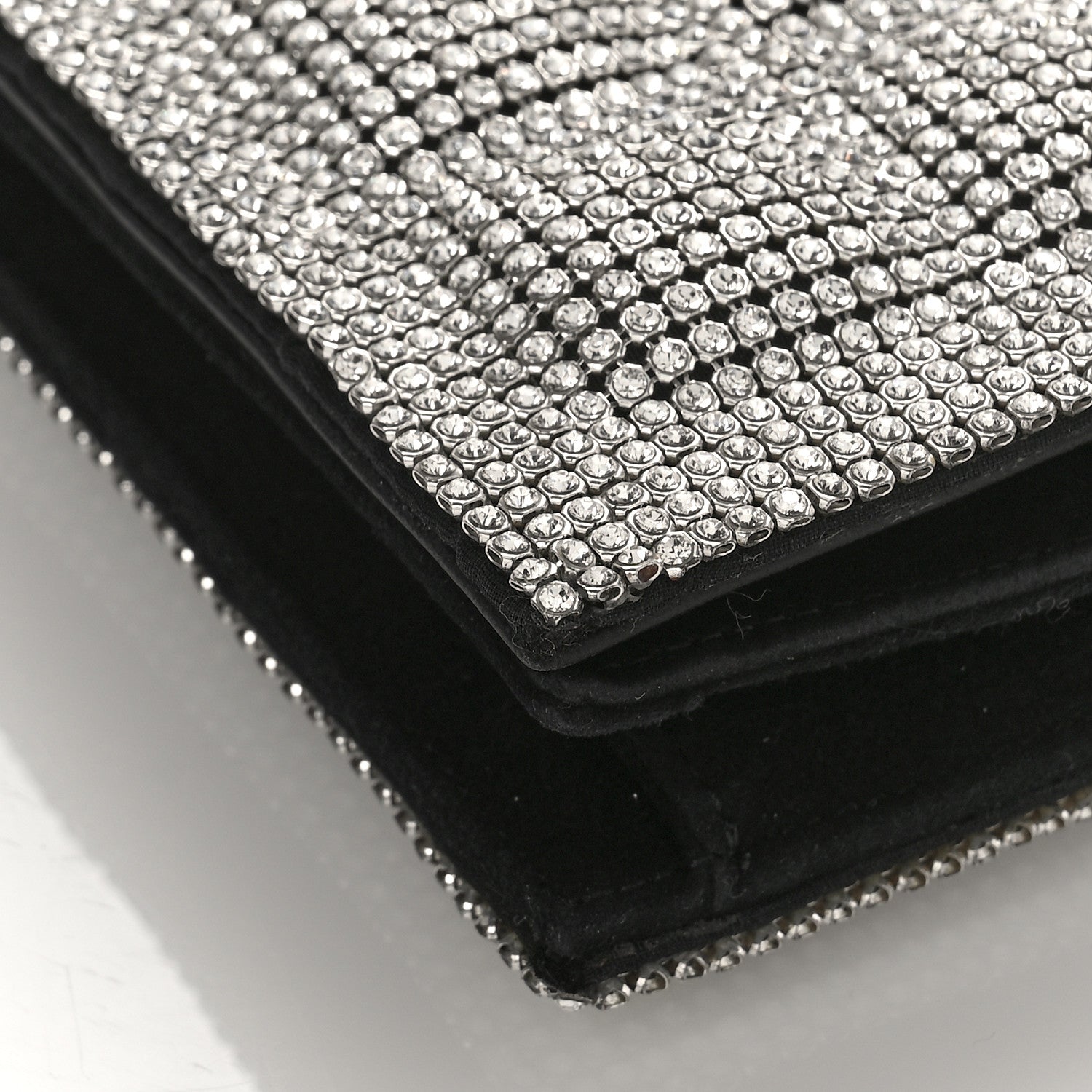Chanel Crystal Quilted Clutch Silver 8 of 12