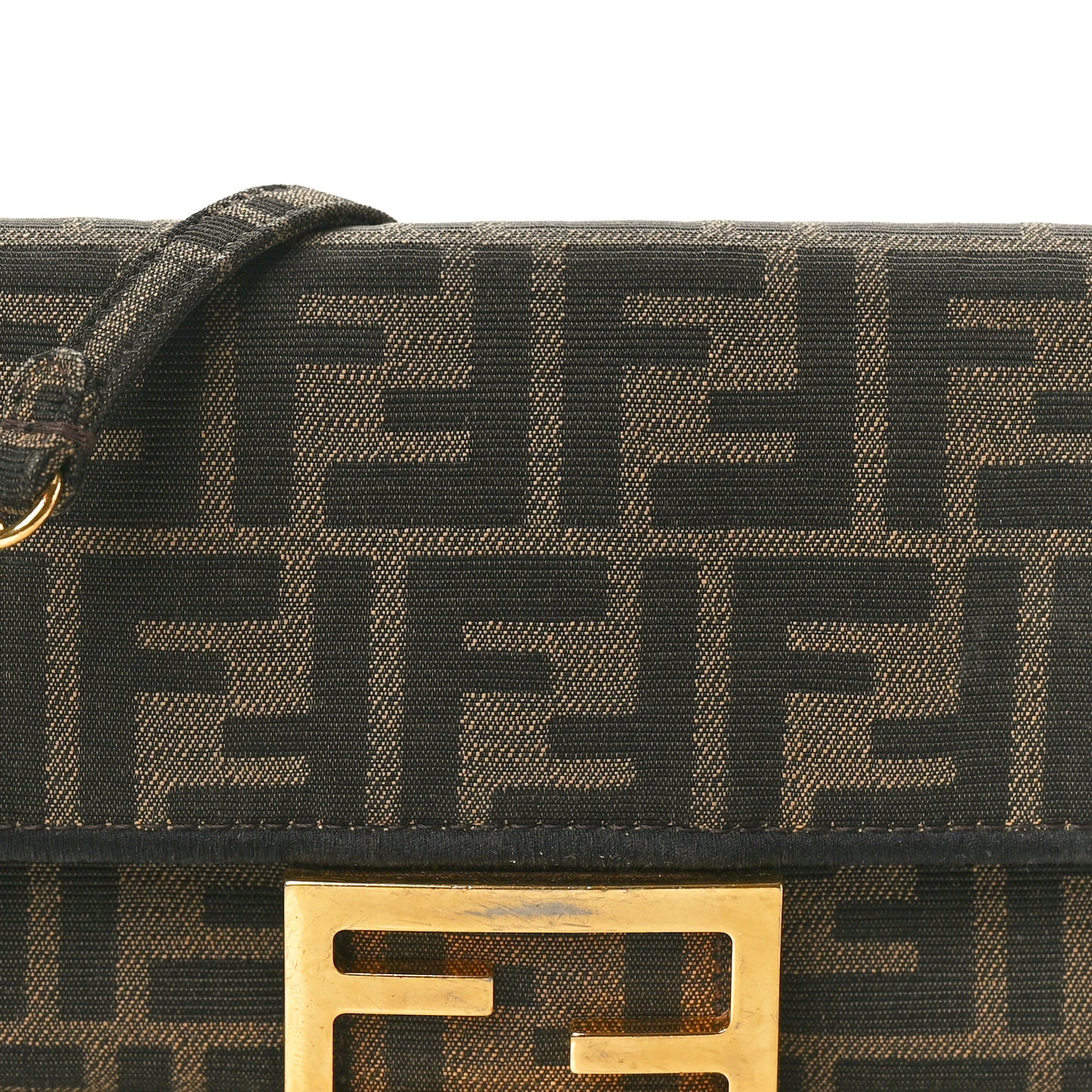 Fabric Jacquard FF 1974 Mini Baguette Tobacco Moro Black
