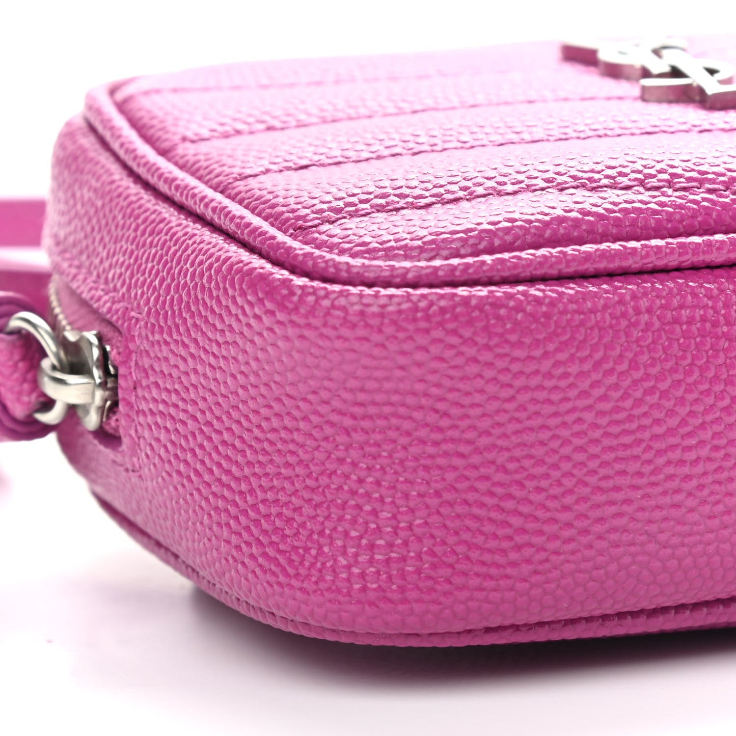 Grain De Poudre Matelasse Monogram Baby Lou Camera Bag Electric Fuxia