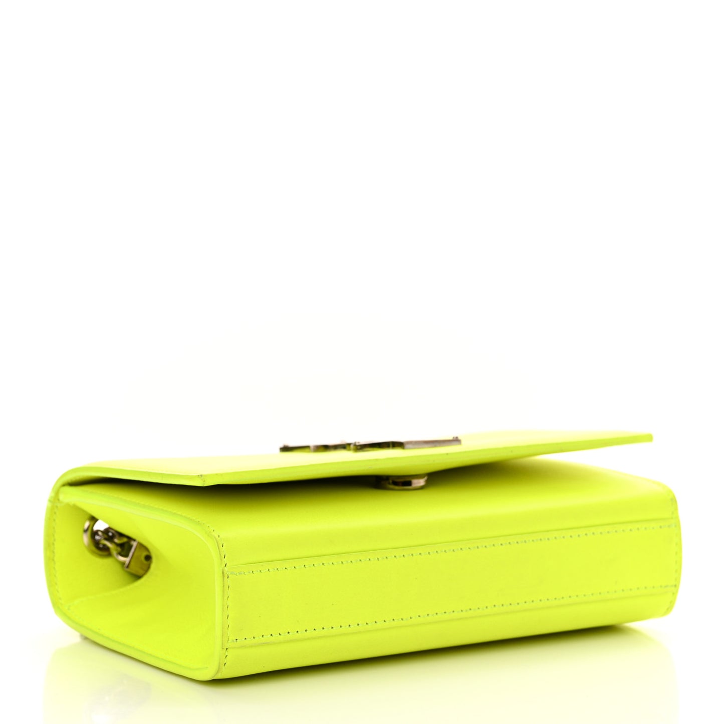 Smooth Calfskin Small Monogram Kate Satchel Neon Yellow