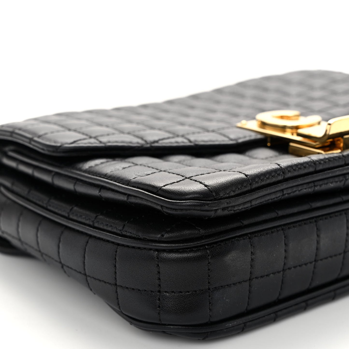 Calfskin Quilted Small C Bag Black
