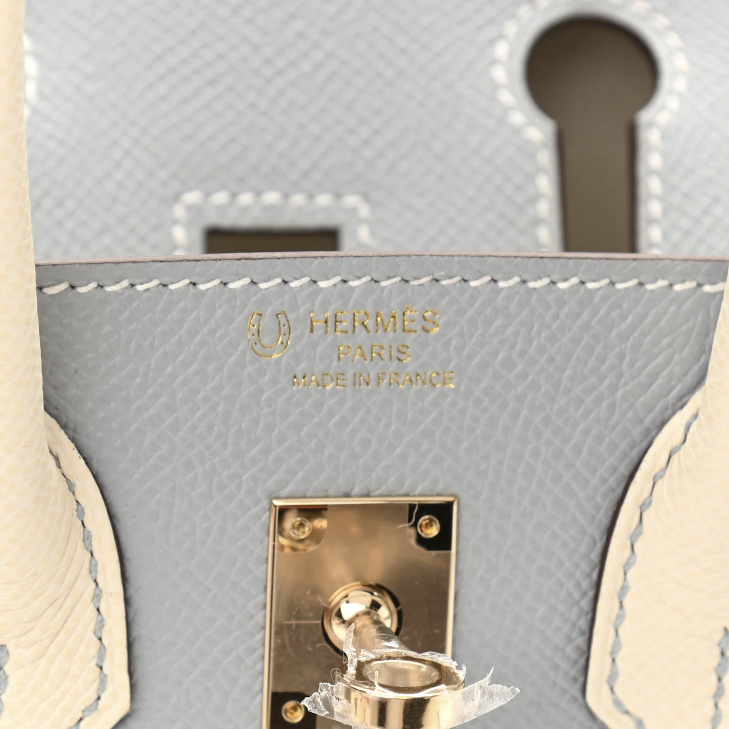 Epsom Horseshoe Birkin Sellier 25 Bleu Glacier Nata
