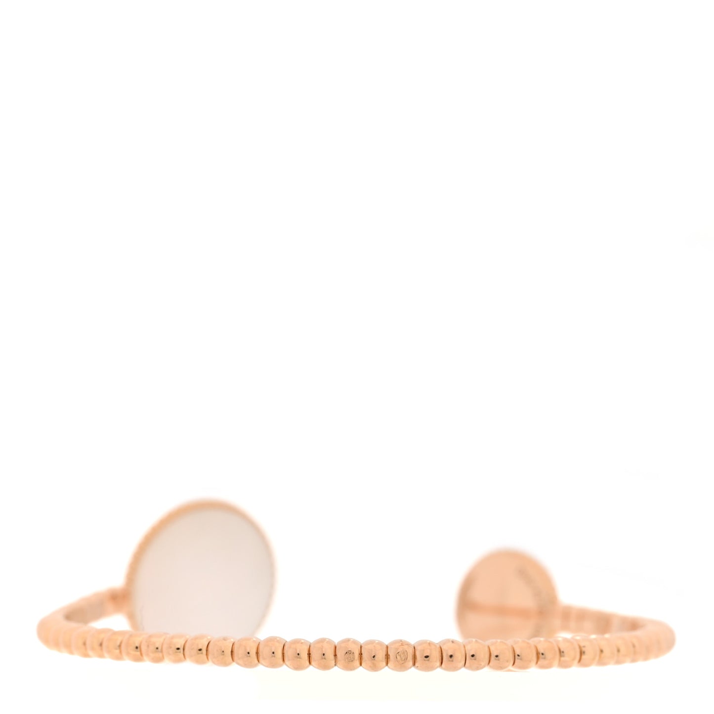 18K Rose Gold Diamond Pink Opal Mother of Pearl Rose Des Vents Cuff Bracelet