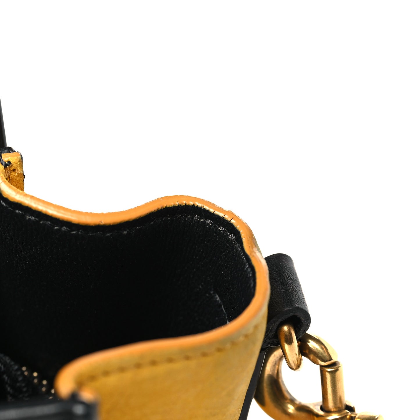 Drummed Calfskin Suede Nano Tri-Color Luggage Amber