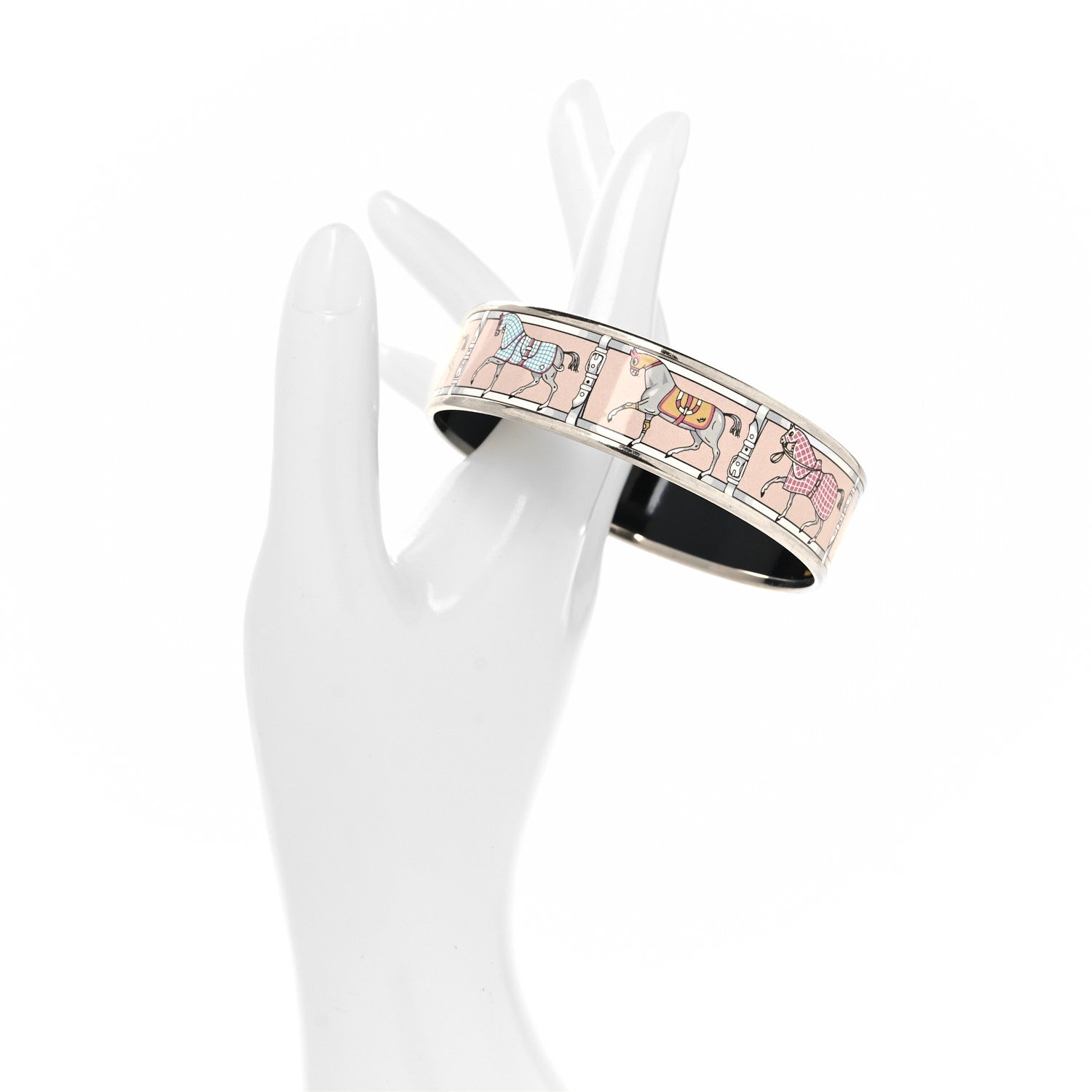 Hermes Enamel Printed Wide Tenues Et Couvertures Bracelet 70 2 of 5