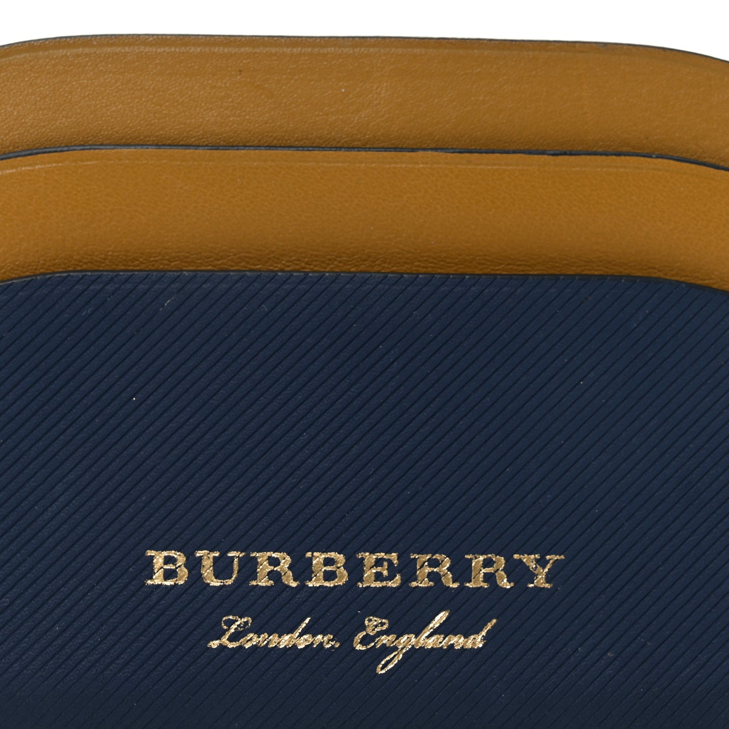 Soft Grain Calfskin Izzy Card Case Blue Carbon Camel
