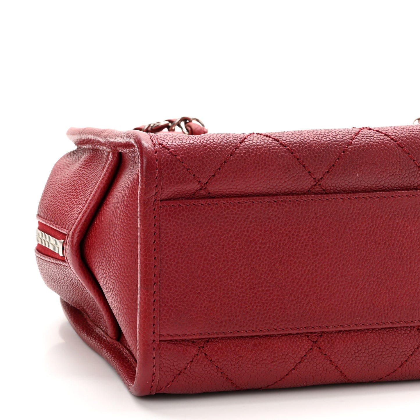 Caviar Quilted Small Deauville Bowling Bag Red