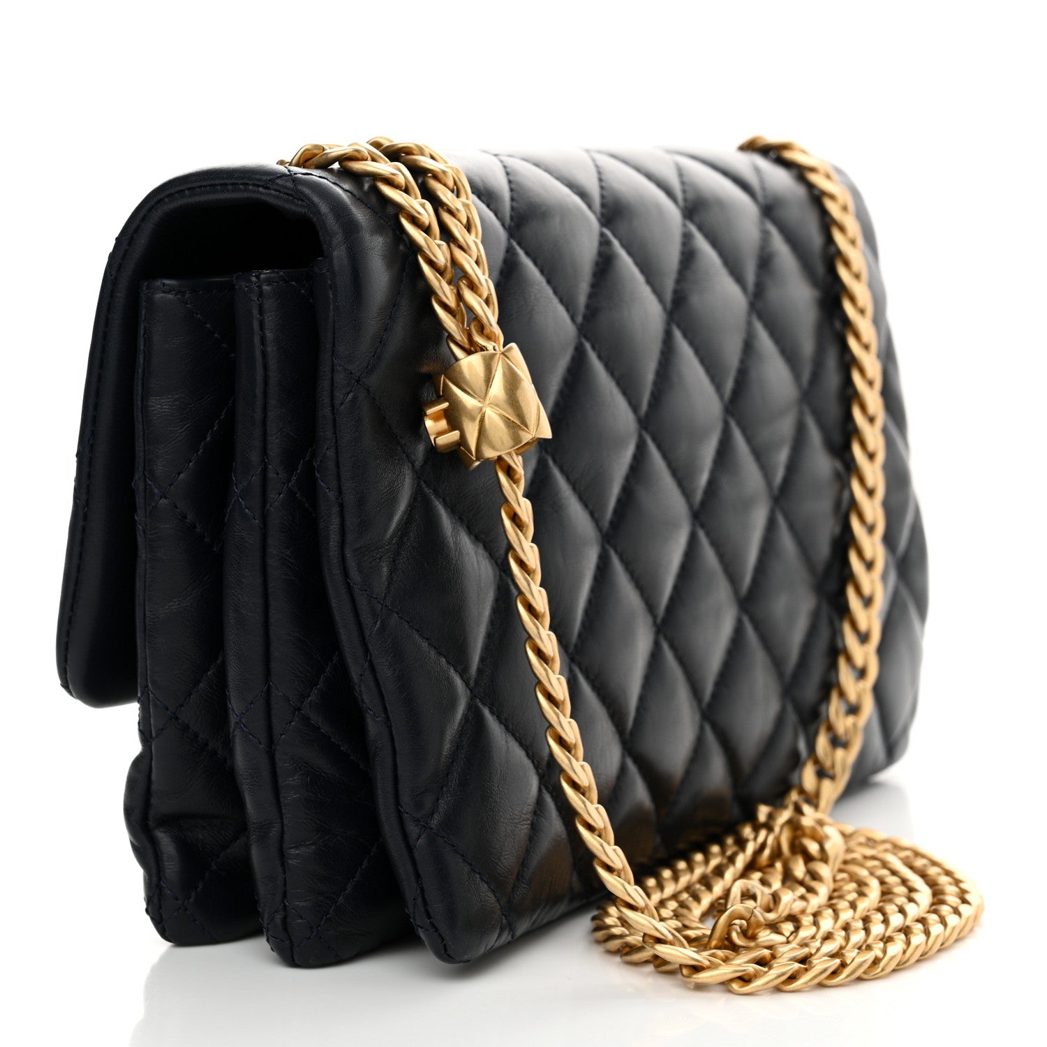 Chanel Lambskin Quilted Medium Pillow Crush Flap Navy 3 of 10