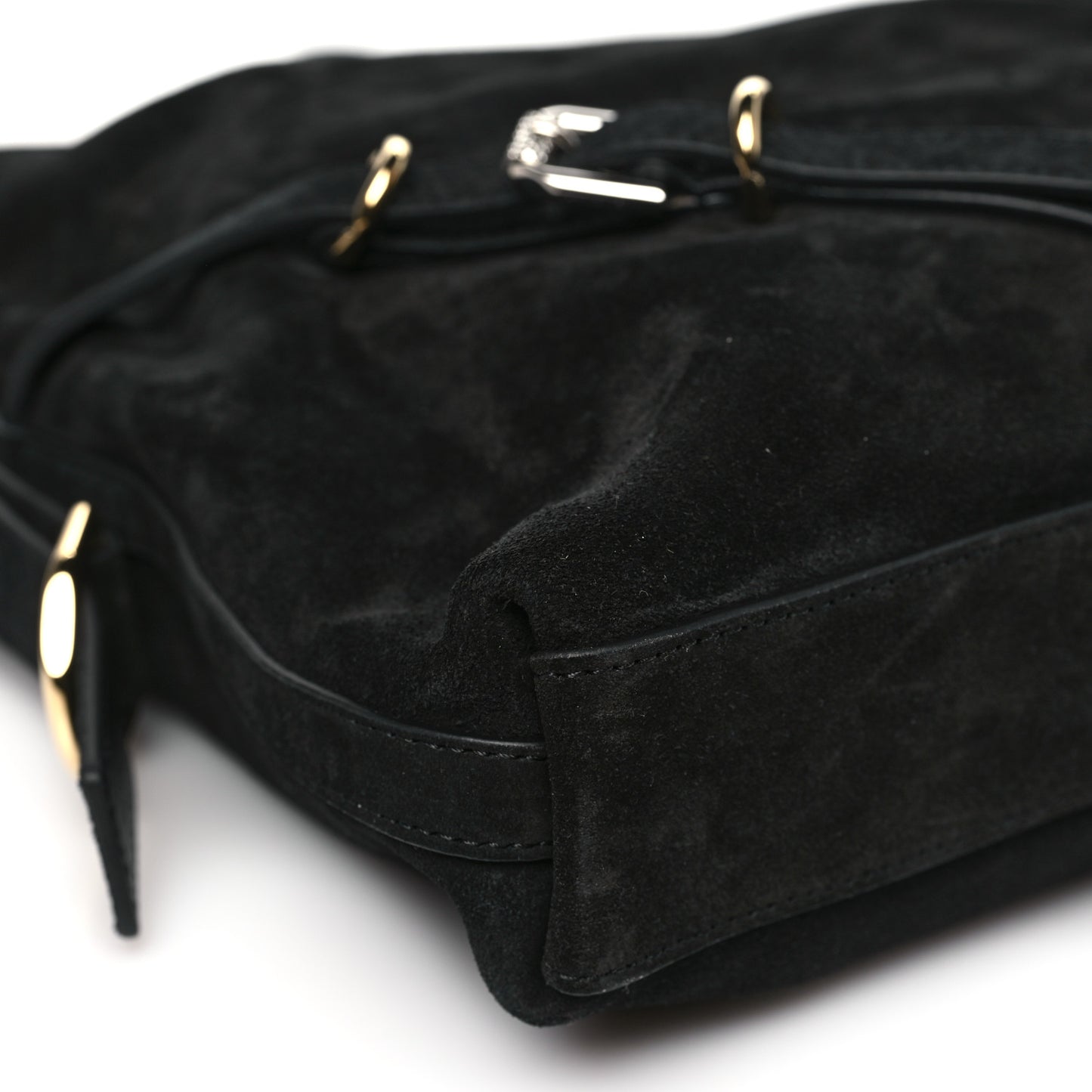 Suede Medium Voyou Bag Black